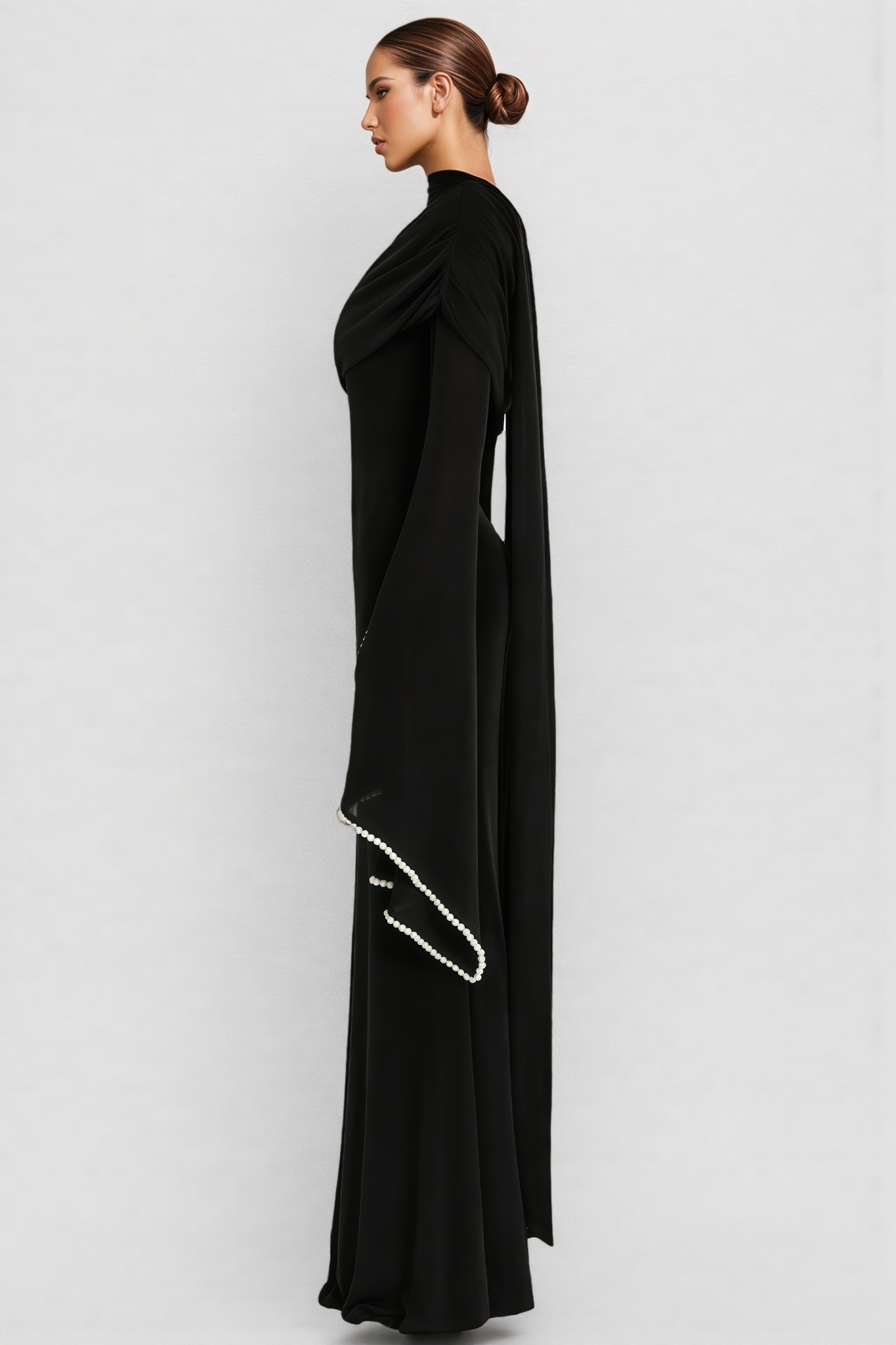 Evaopy Black Beaded Maxi Dress
