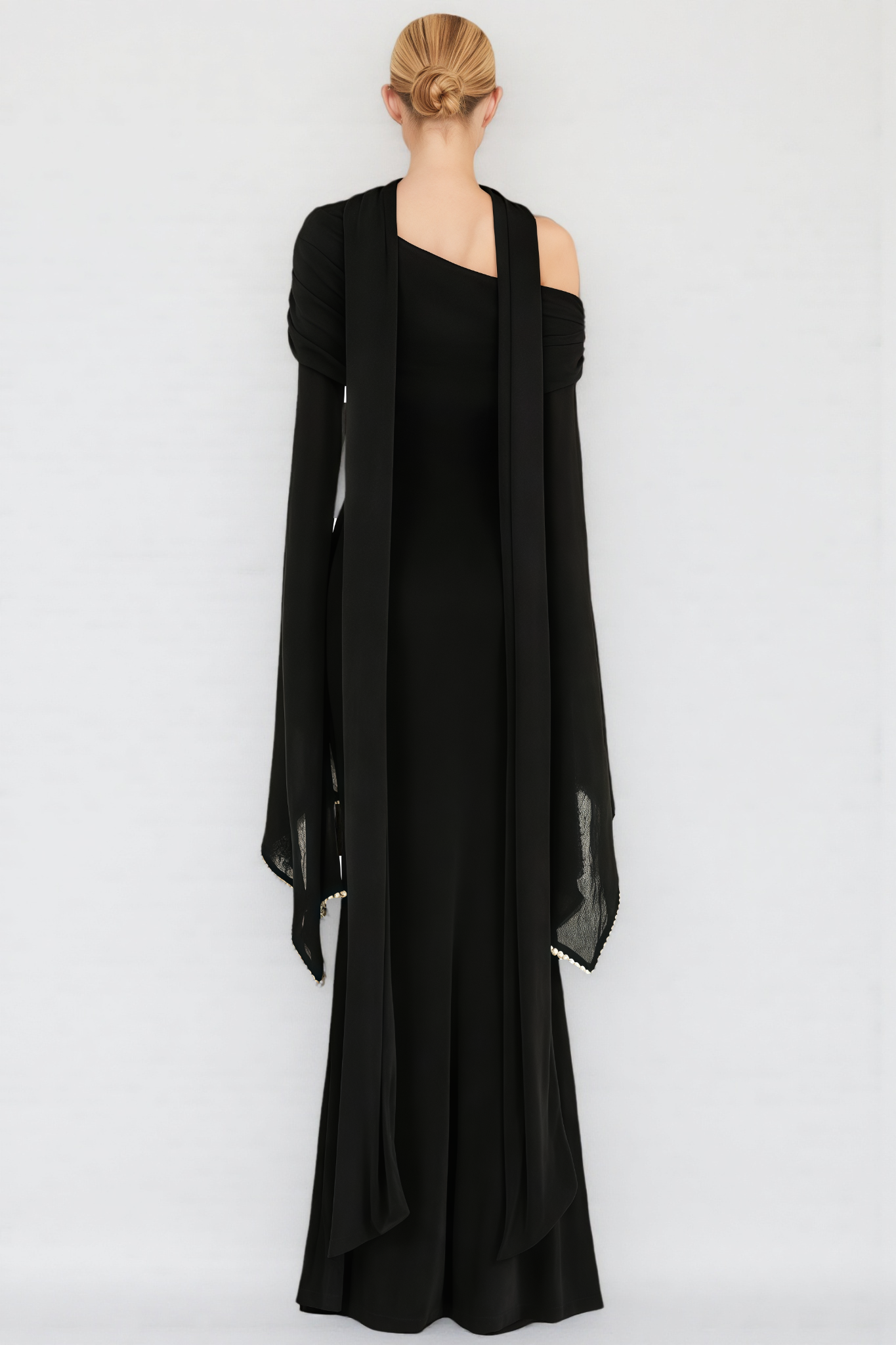 Evaopy Black Beaded Maxi Dress