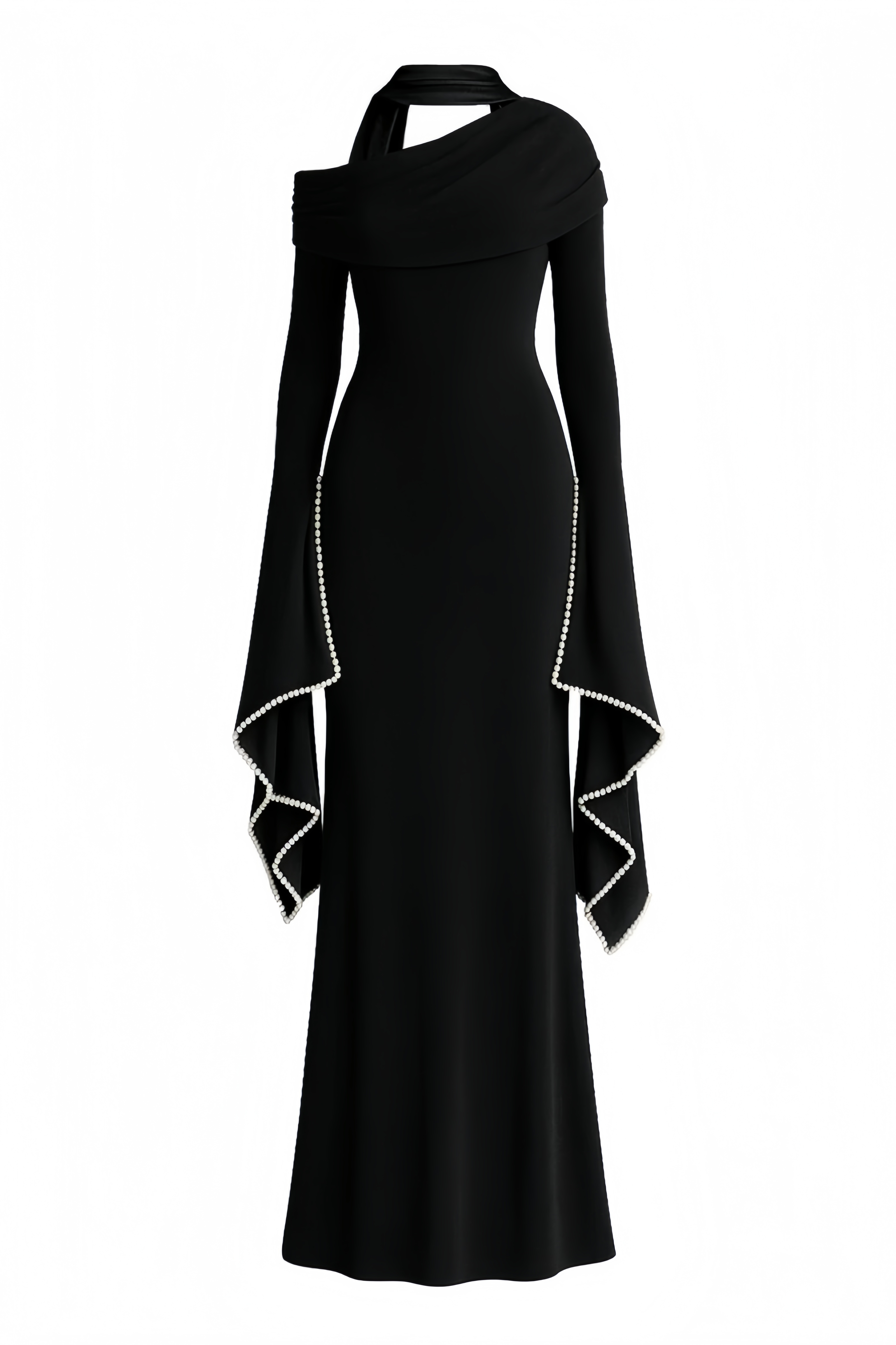 Evaopy Black Beaded Maxi Dress