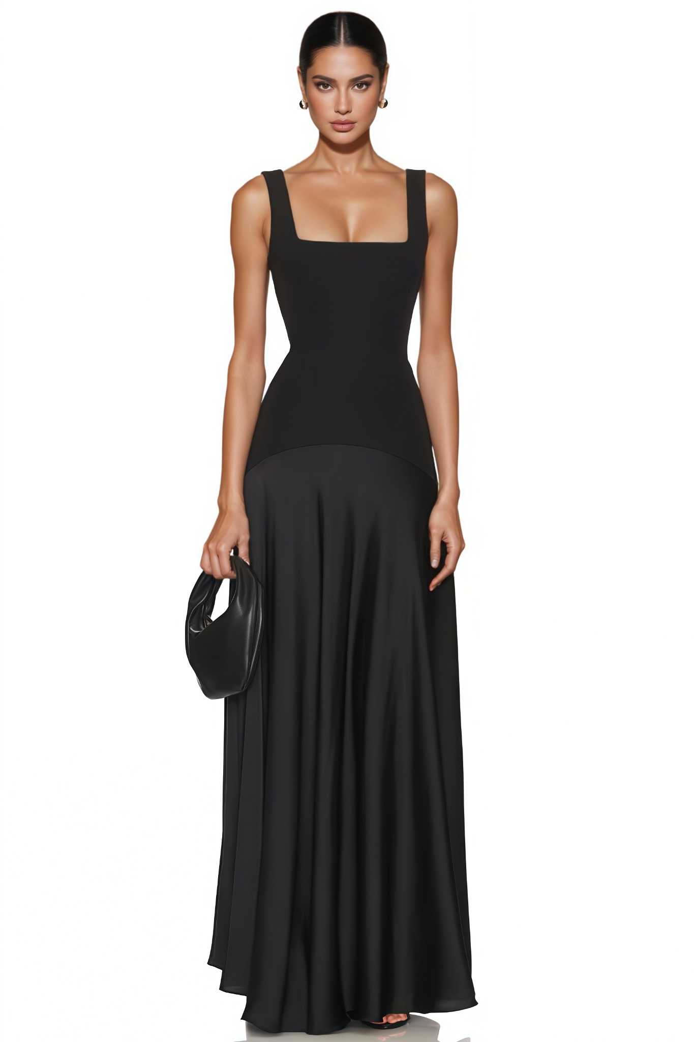 Tasise Black Sleeveless Maxi Dress