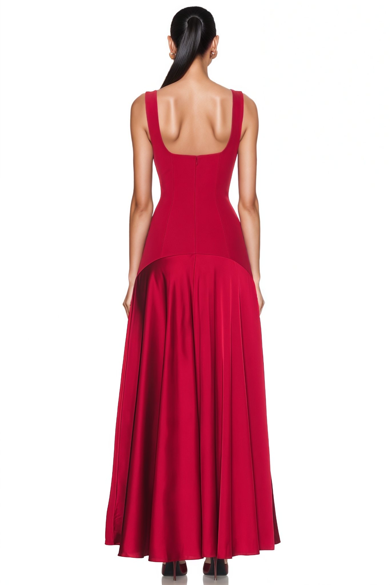 Ilyrace Red Sleeveless Maxi Dress