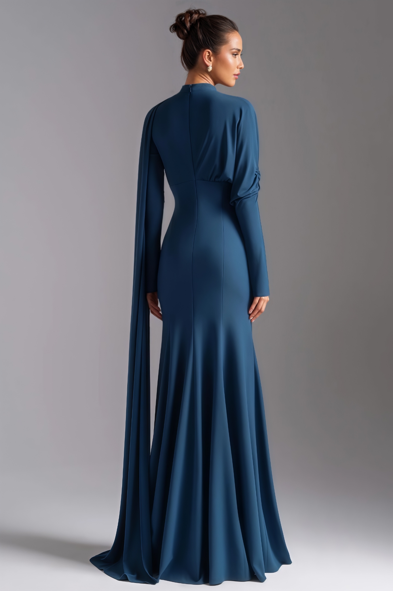 Easton Blue V Neck Pleated Maxi Dress