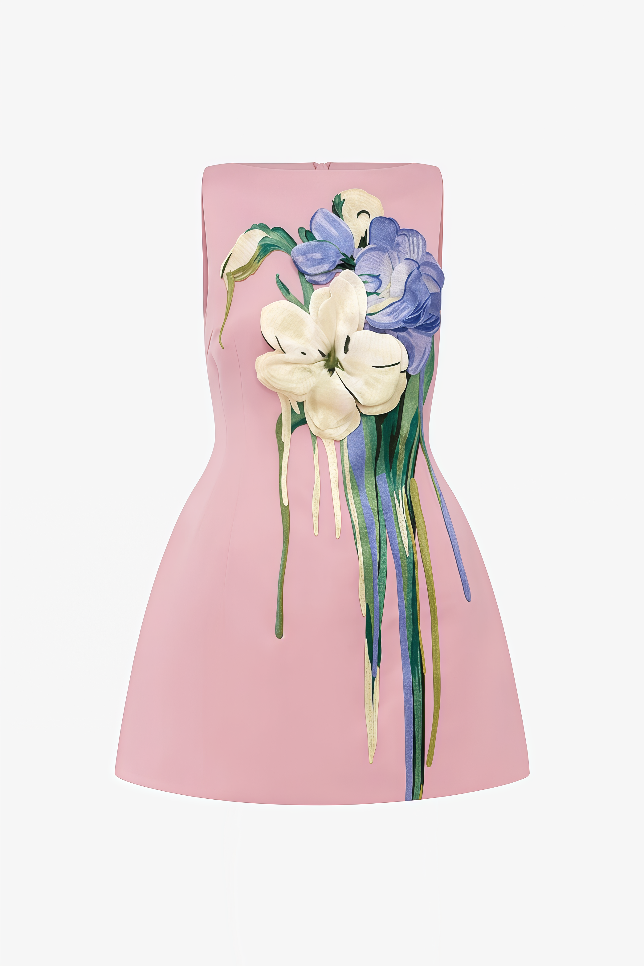 Kaude Pink Embroidered Mini Dress