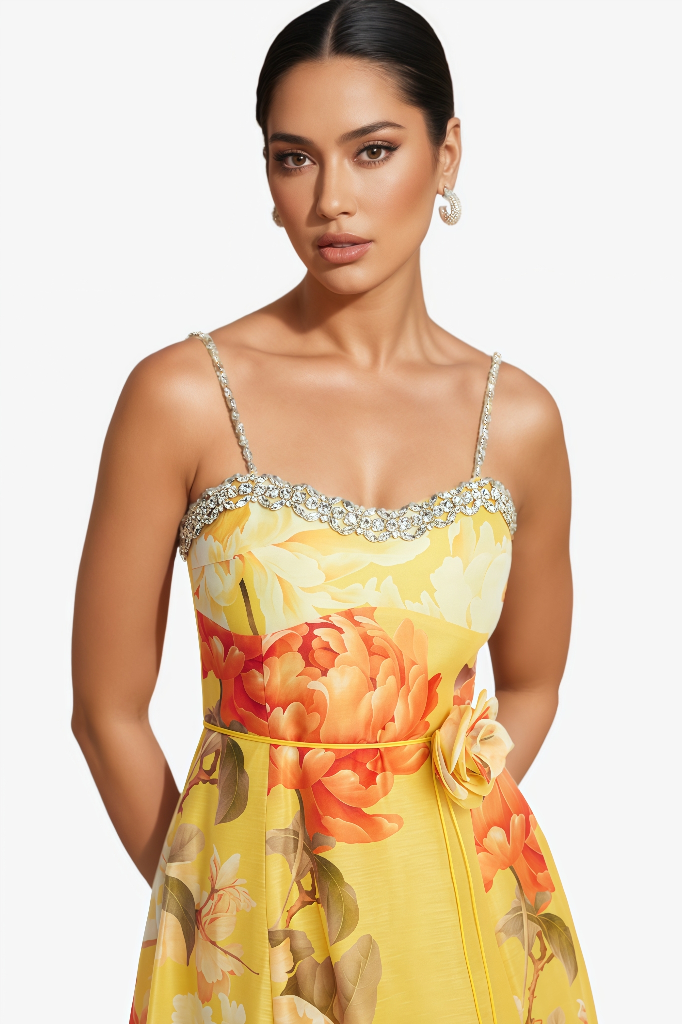 Hetyrs Floral Embellished Midi Dress