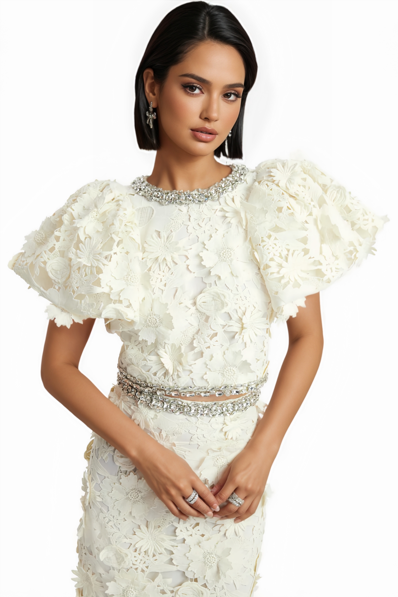 Dasmy 3D Floral Lace Maxi Dress Set
