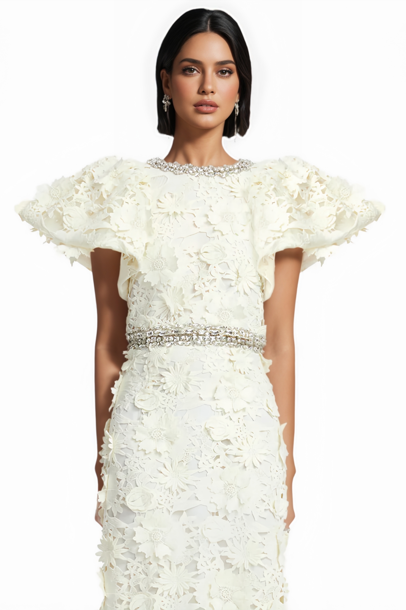 Dasmy 3D Floral Lace Maxi Dress Set