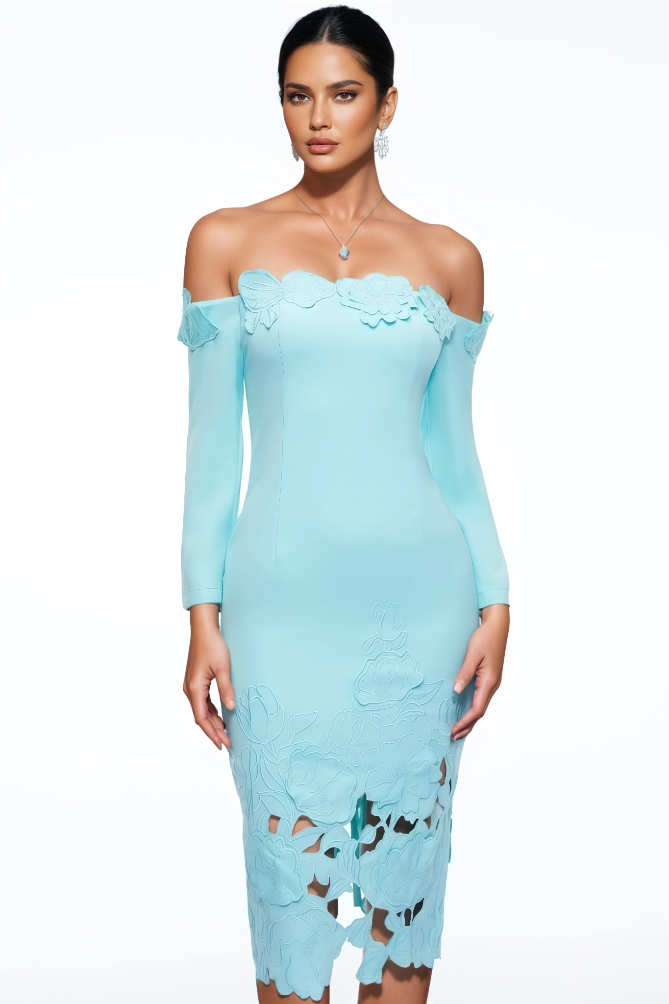 Seymour Off The Shoulder Cut Out Midi Dress