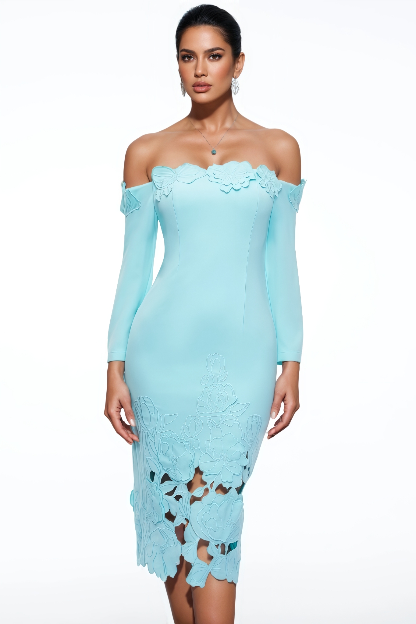 Seymour Off The Shoulder Cut Out Midi Dress