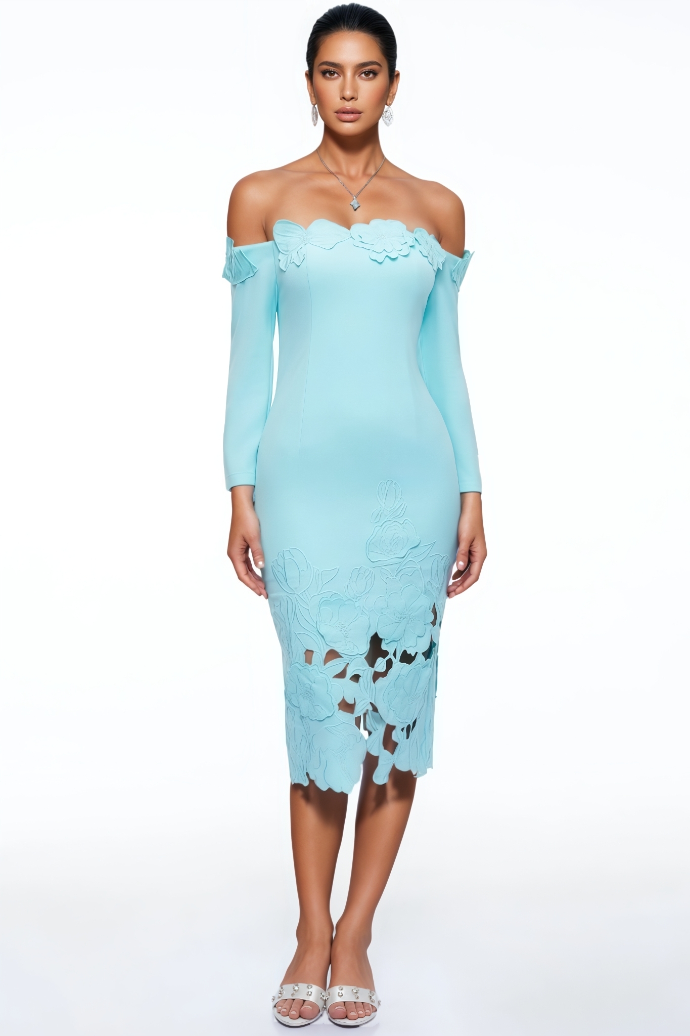 Seymour Off The Shoulder Cut Out Midi Dress