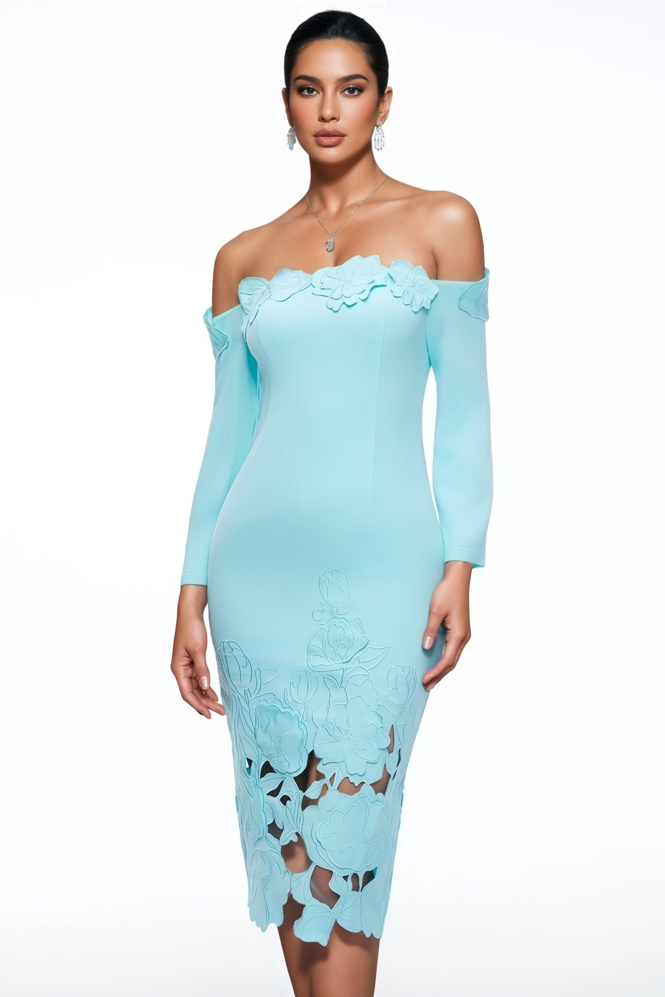Seymour Off The Shoulder Cut Out Midi Dress