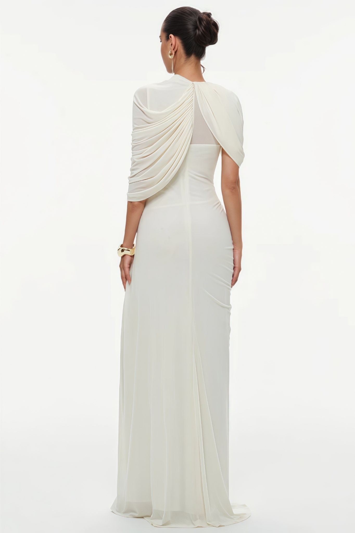 Argian Mesh Ruched Maxi Dress