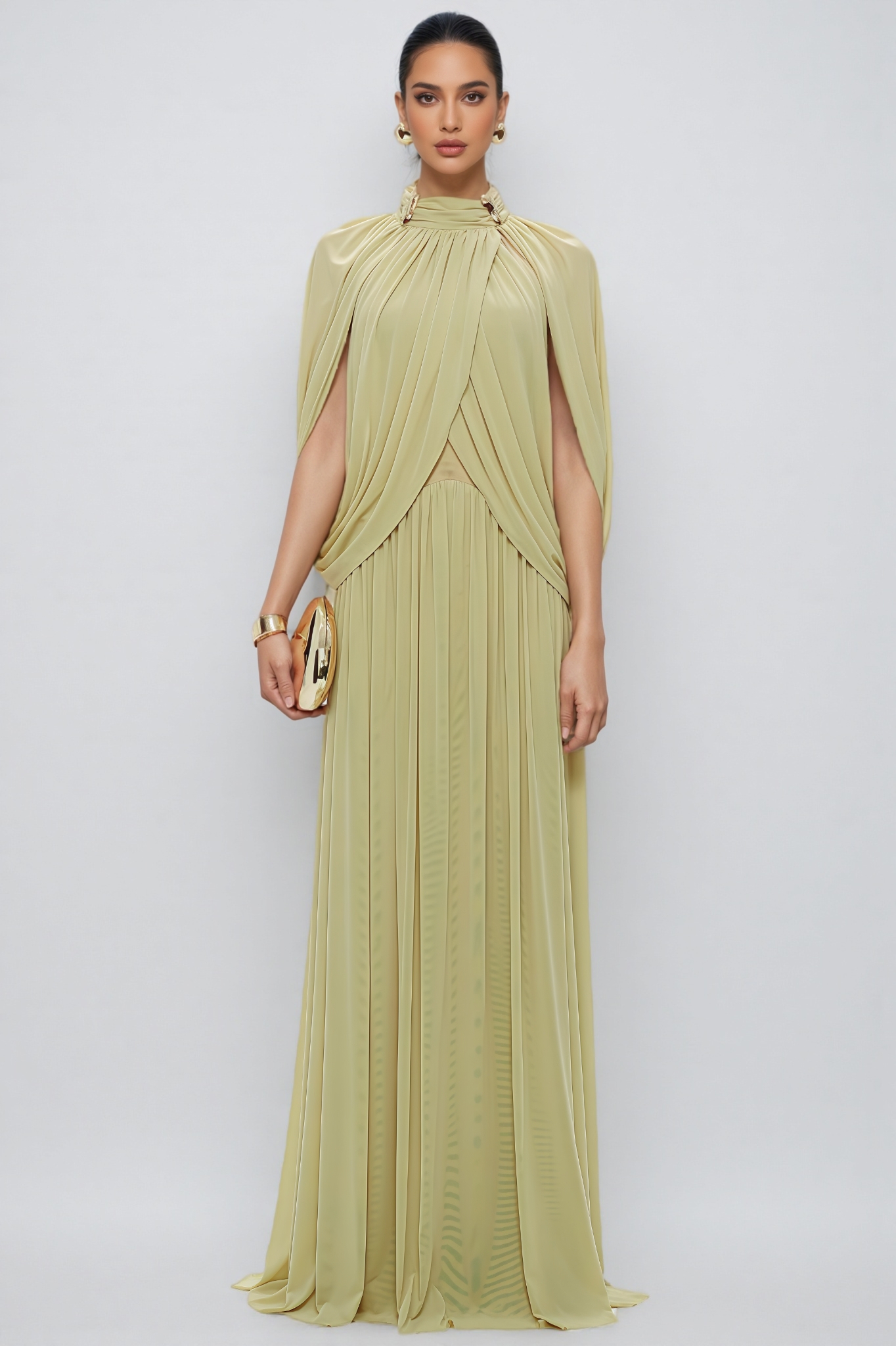 Roberuy Green Mesh Knit Maxi Dress