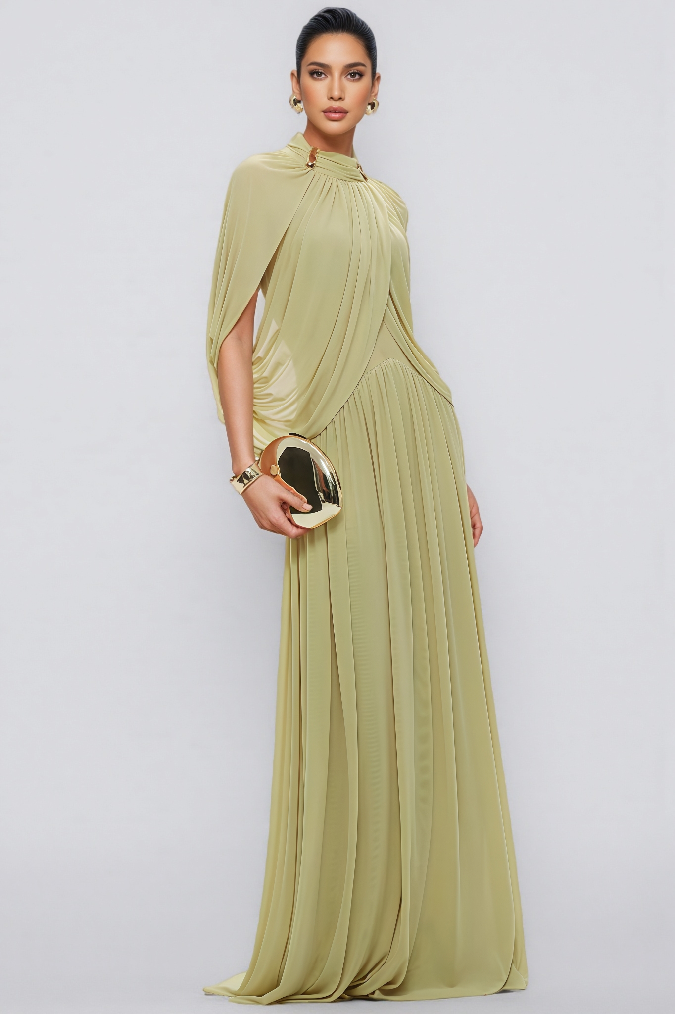 Roberuy Green Mesh Knit Maxi Dress