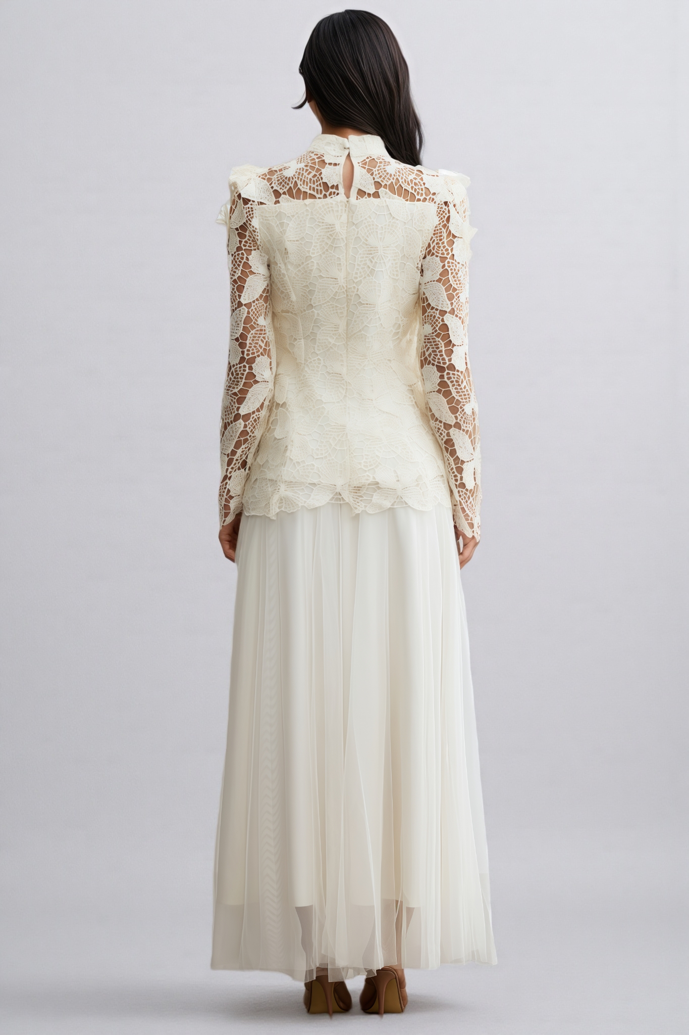 Inina Butterfly Embroidered Lace Maxi Dress Set