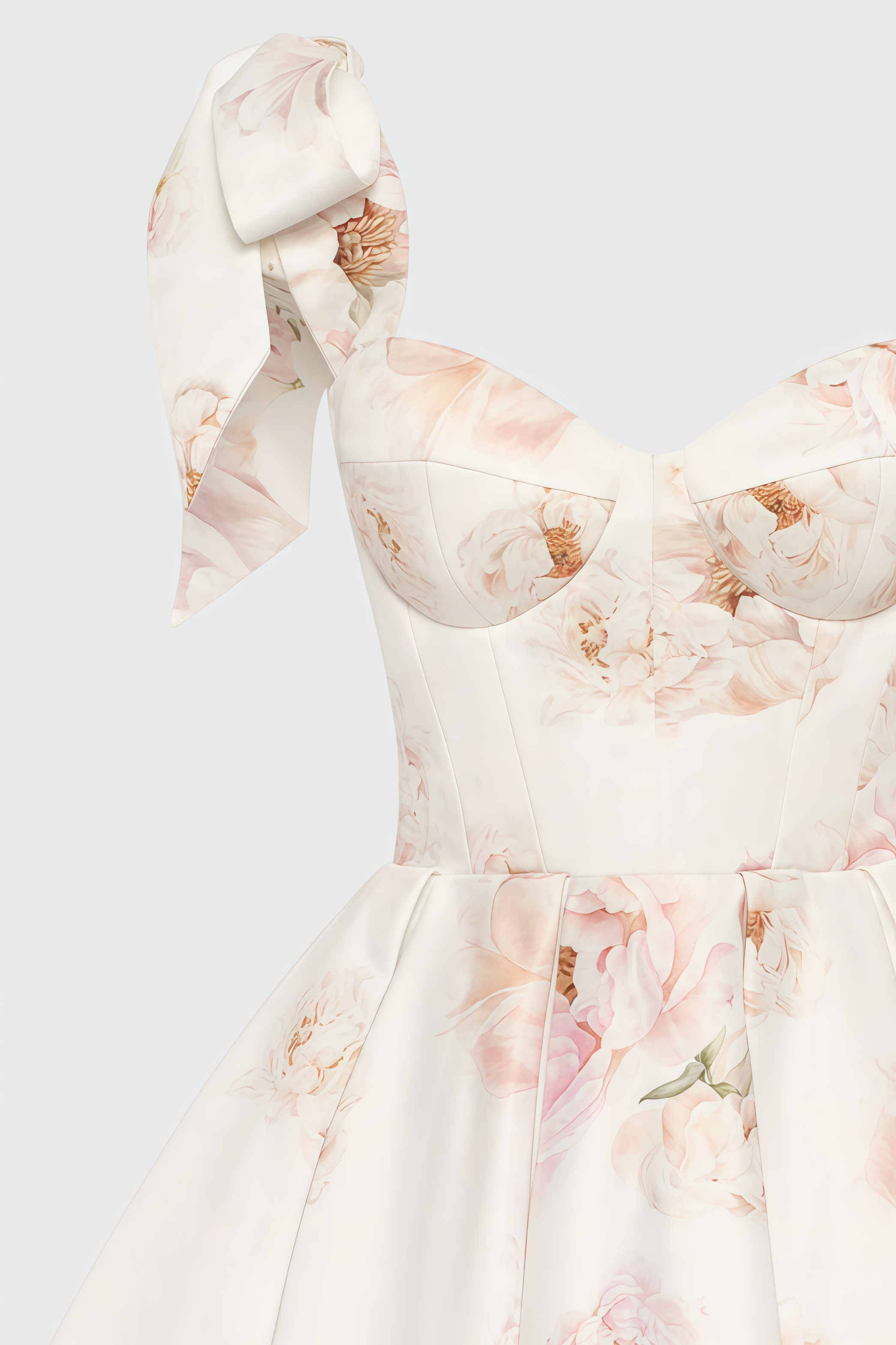 Zinat Beige Pink Floral Mini Dress