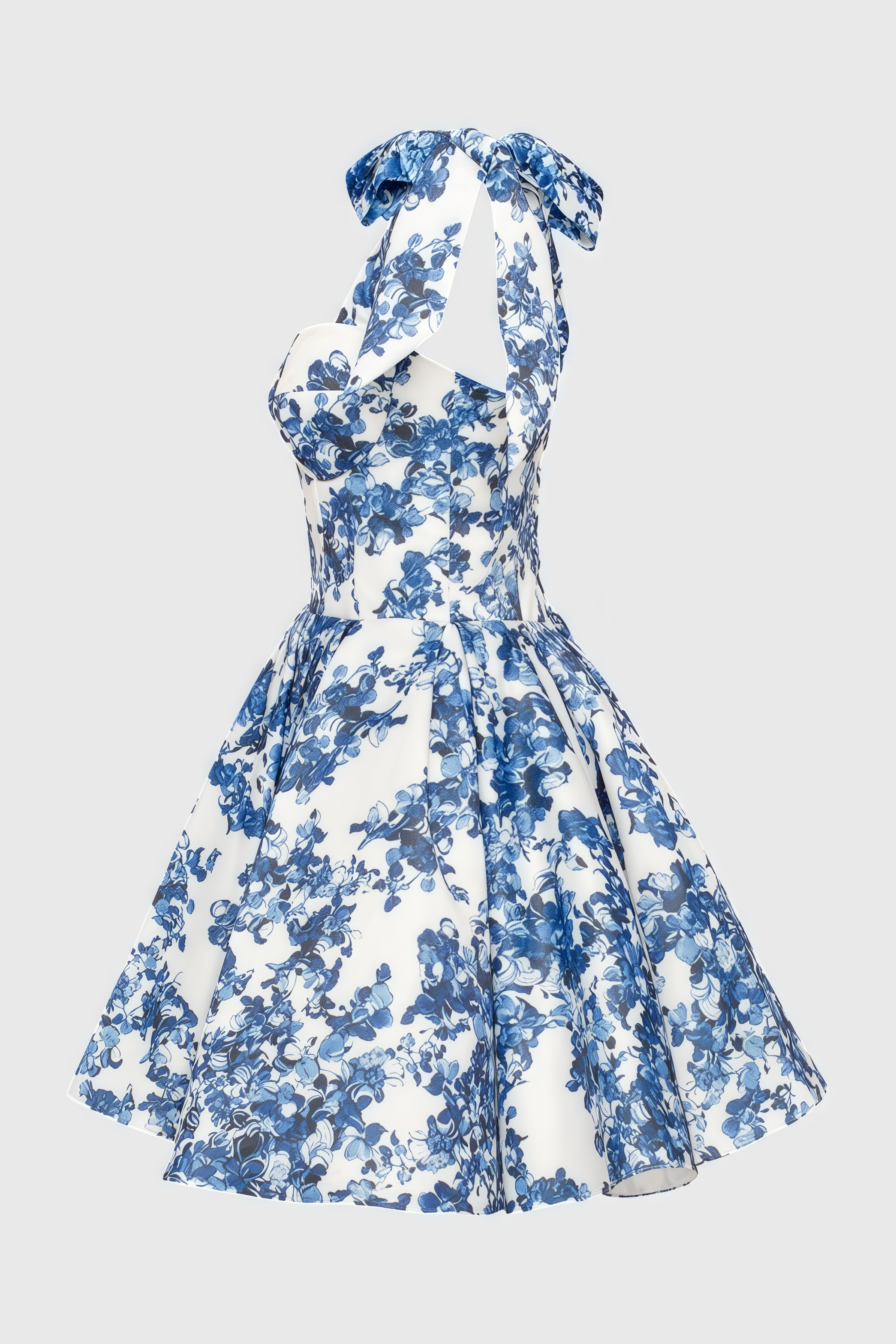 Jacetk Blue Hydrangea Floral Mini Dress