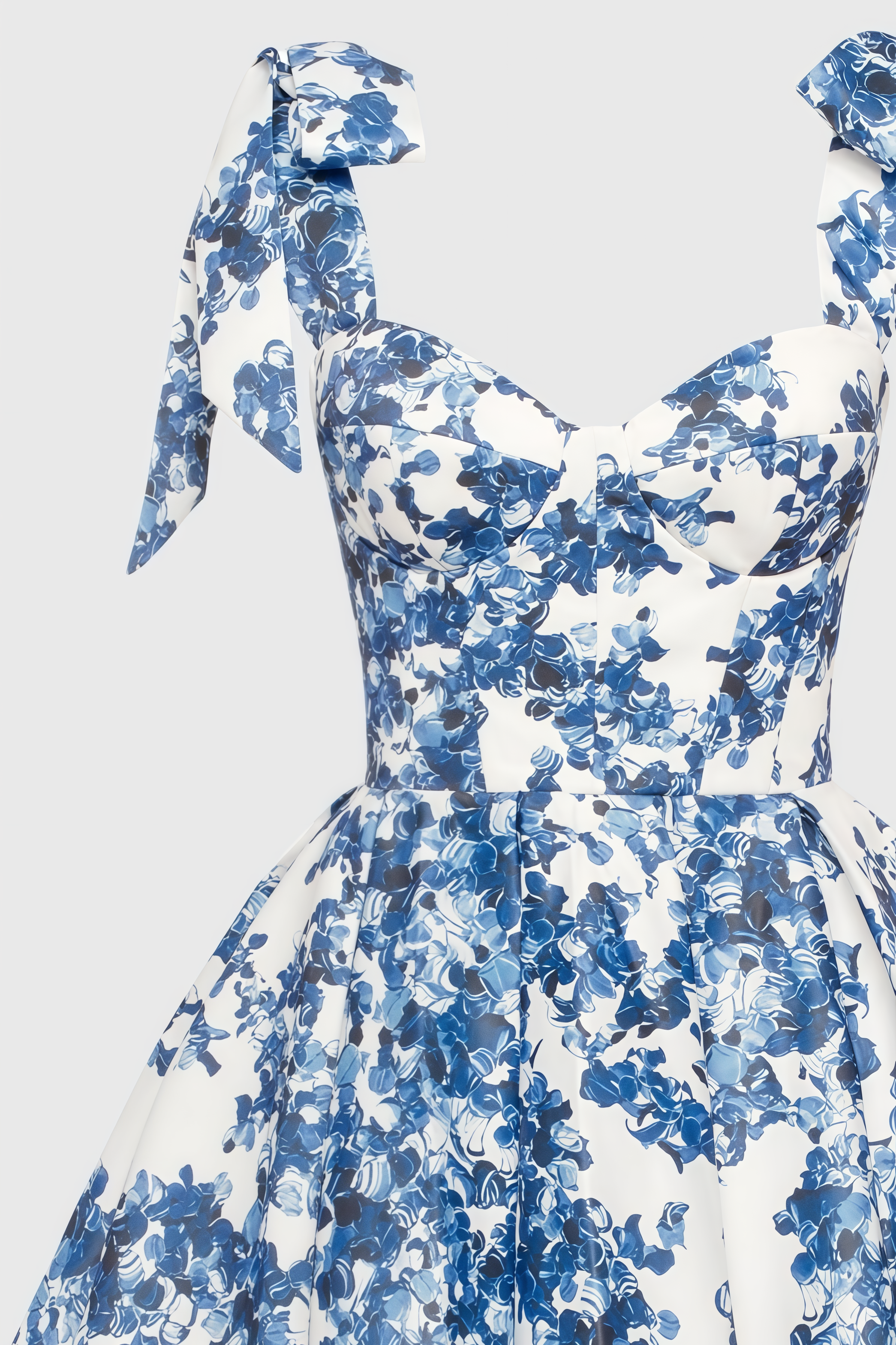 Jacetk Blue Hydrangea Floral Mini Dress