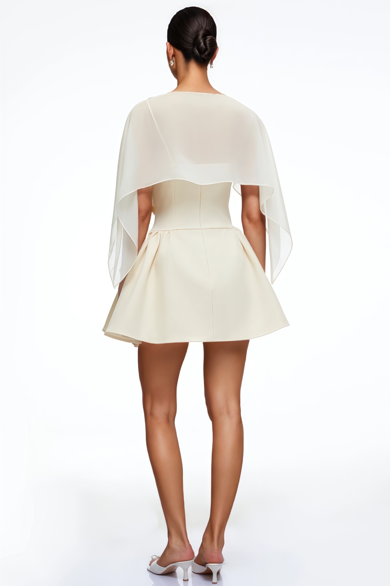 Khiannon Beige Halter Pleated Mini Dress