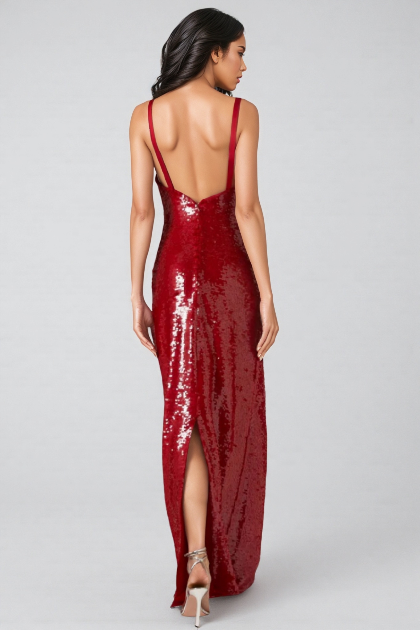 Faryn Red Sequin Maxi Dress