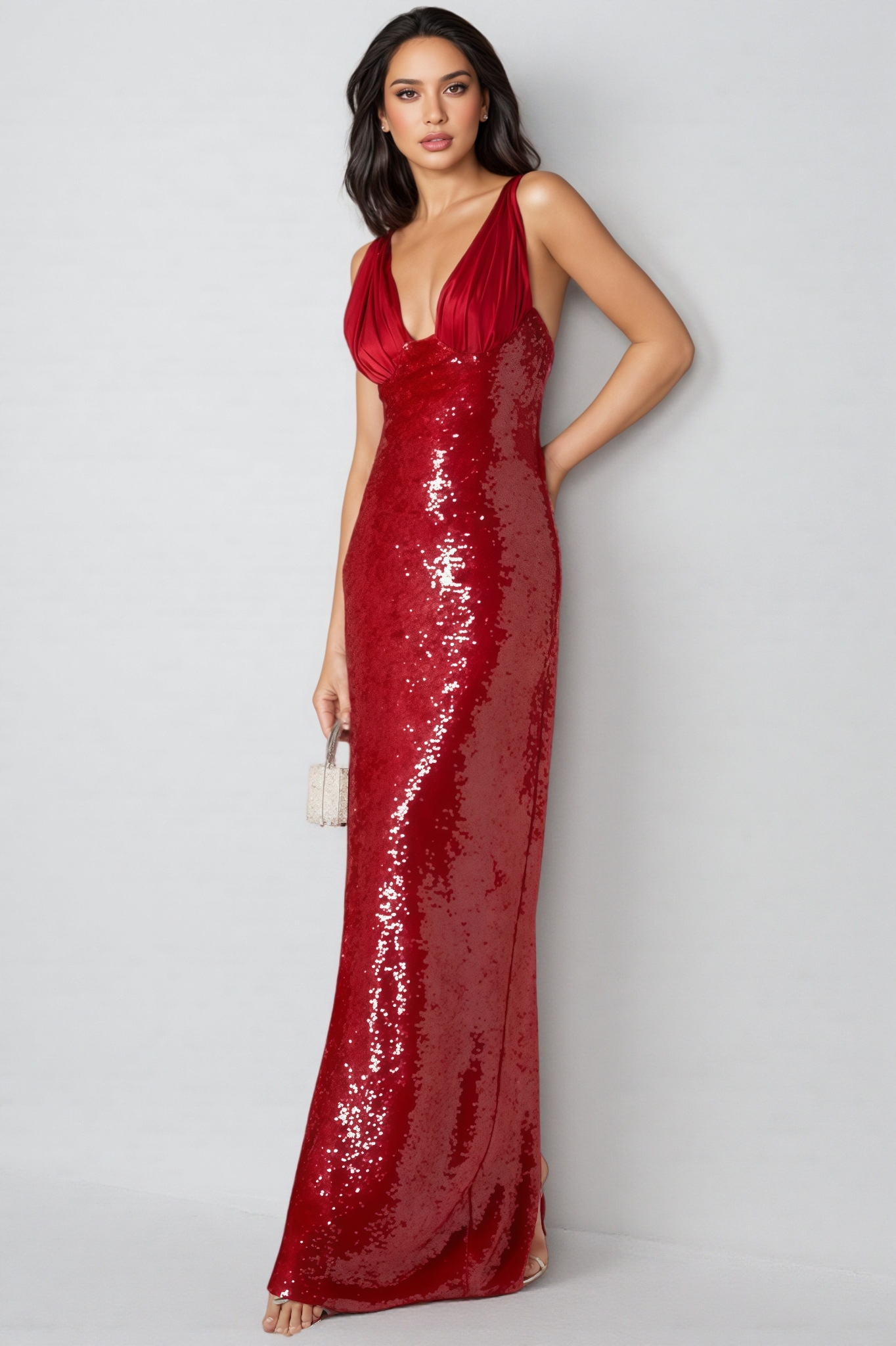 Faryn Red Sequin Maxi Dress