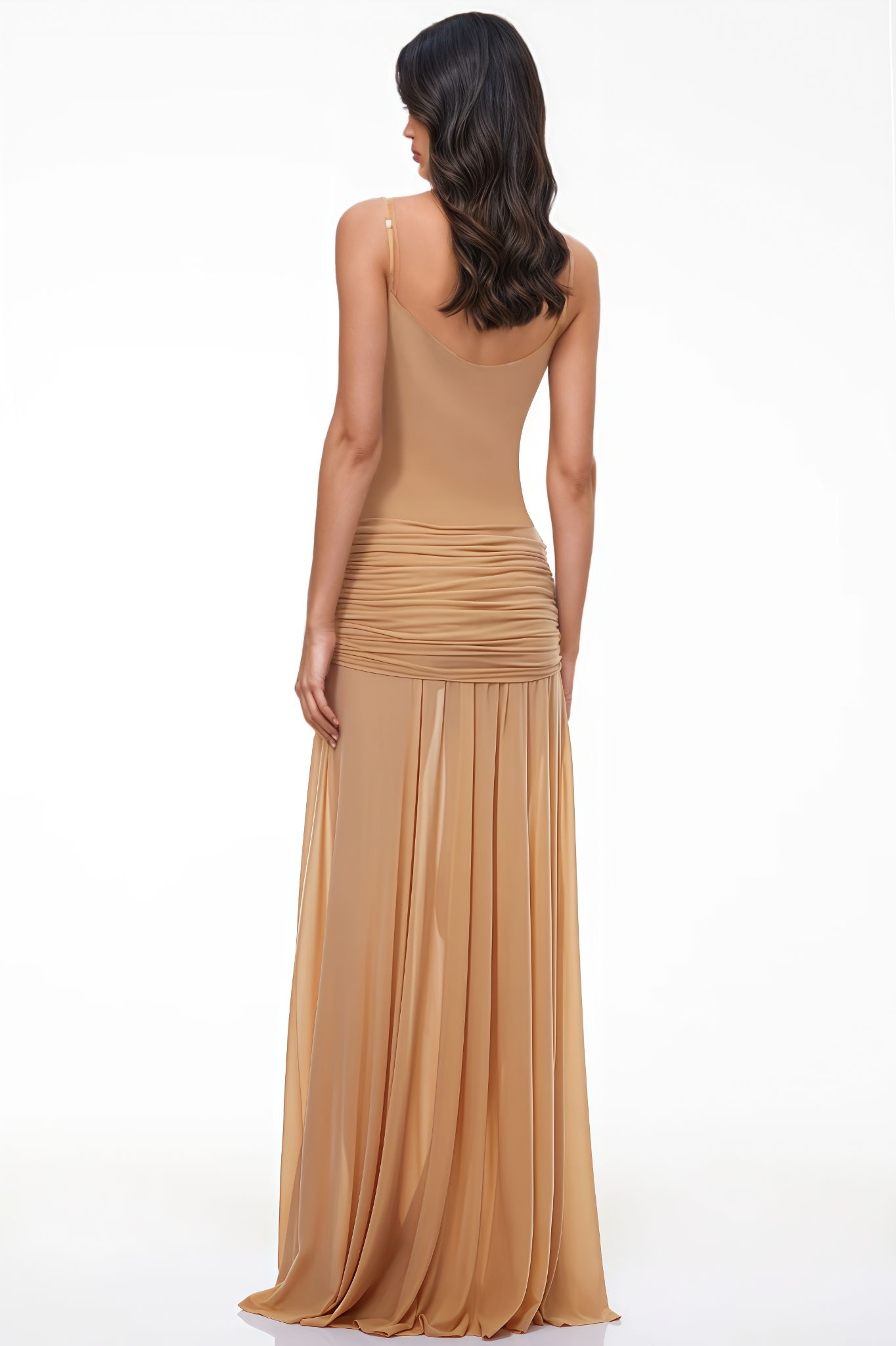 Marnvit Sleeveless Ruched Maxi Dress