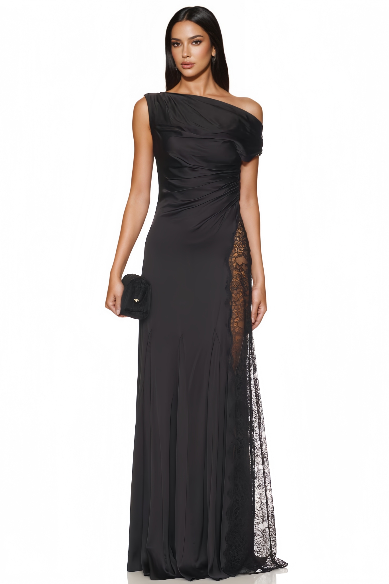 Lillyop Off Shoulder Slit Lace Maxi Dress