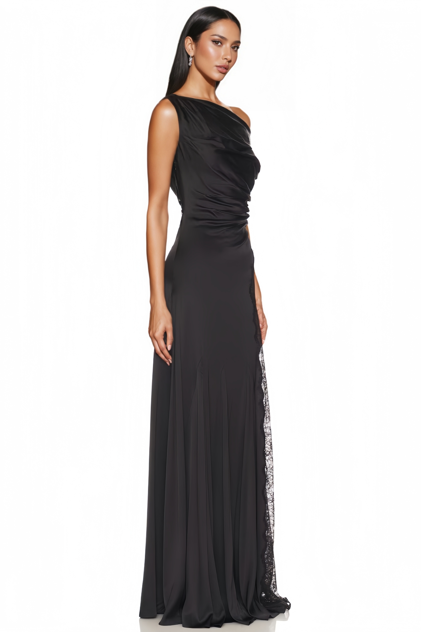 Lillyop Off Shoulder Slit Lace Maxi Dress