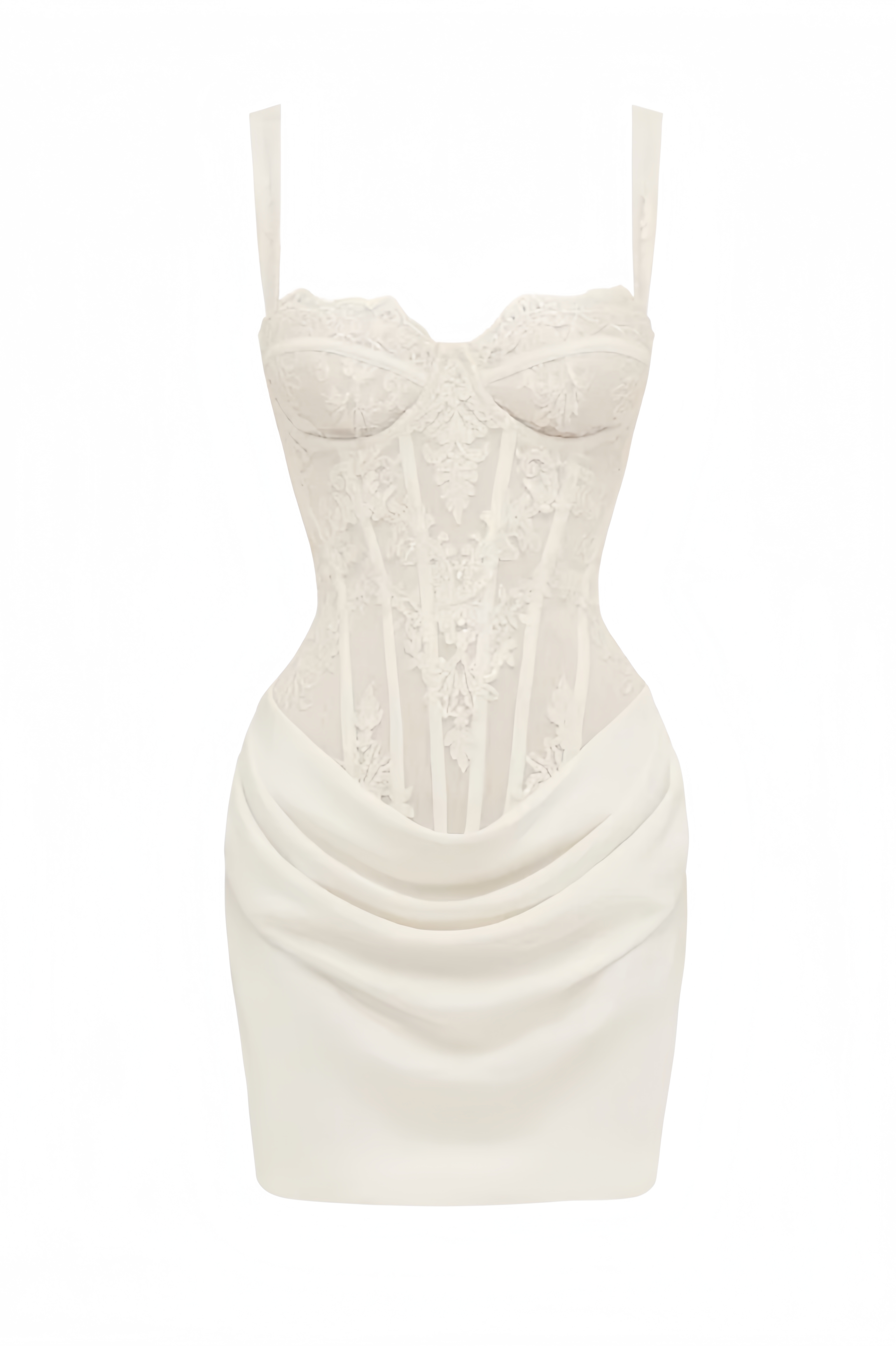 Giles White Halter Lace Mini Dress