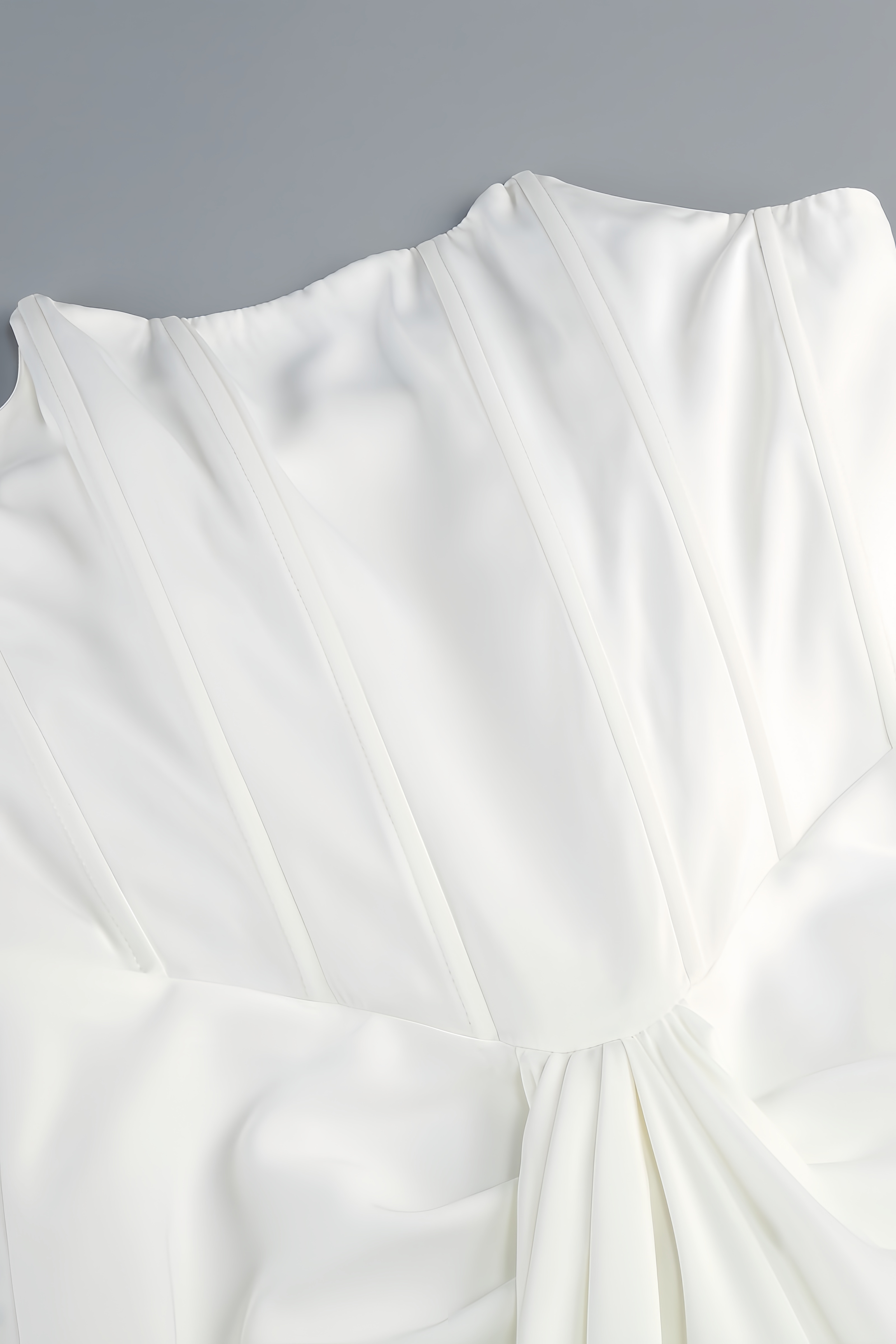 Donna White Strapless Fishbone Maxi Dress