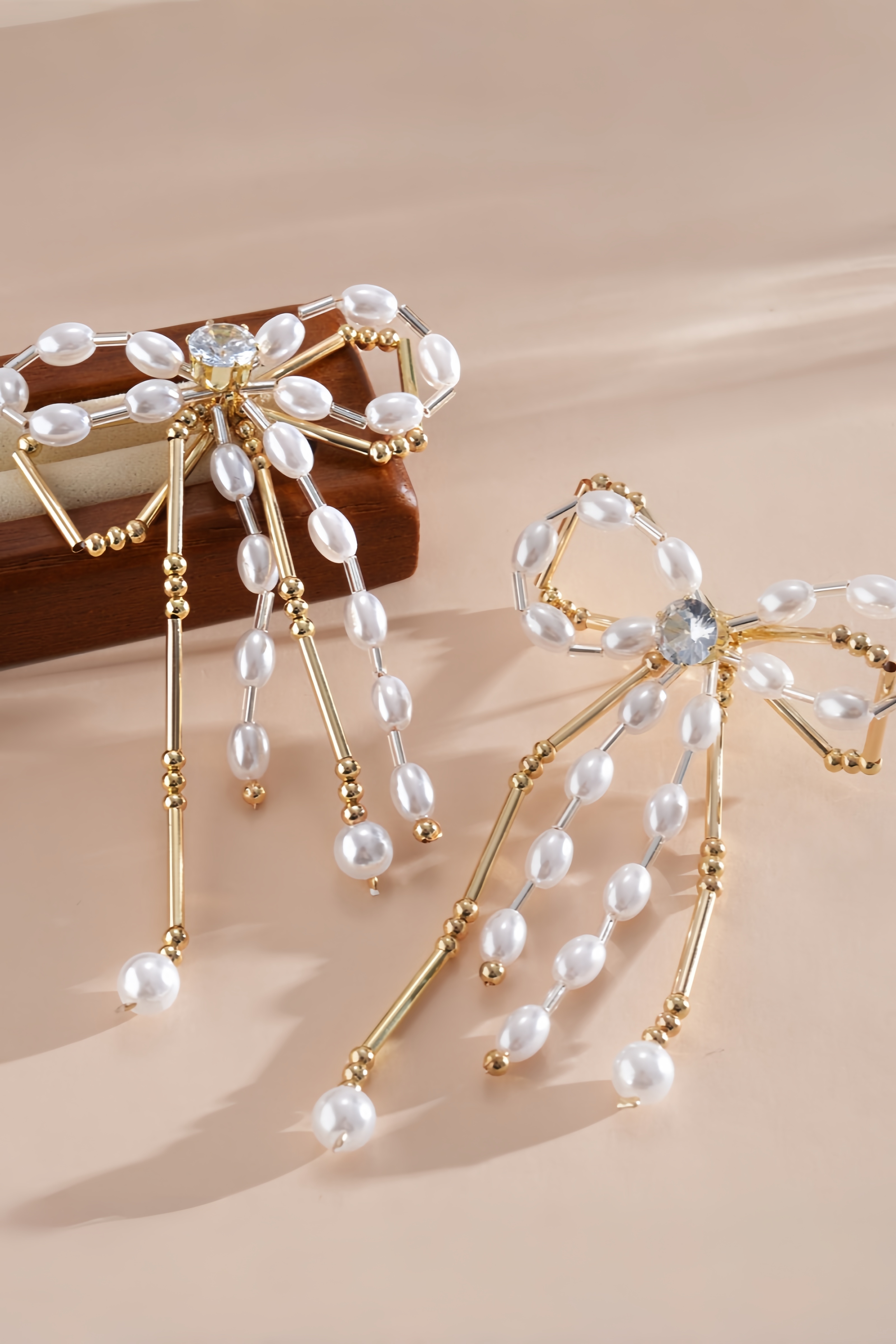 Scarlet Pearl Fringe Earrings
