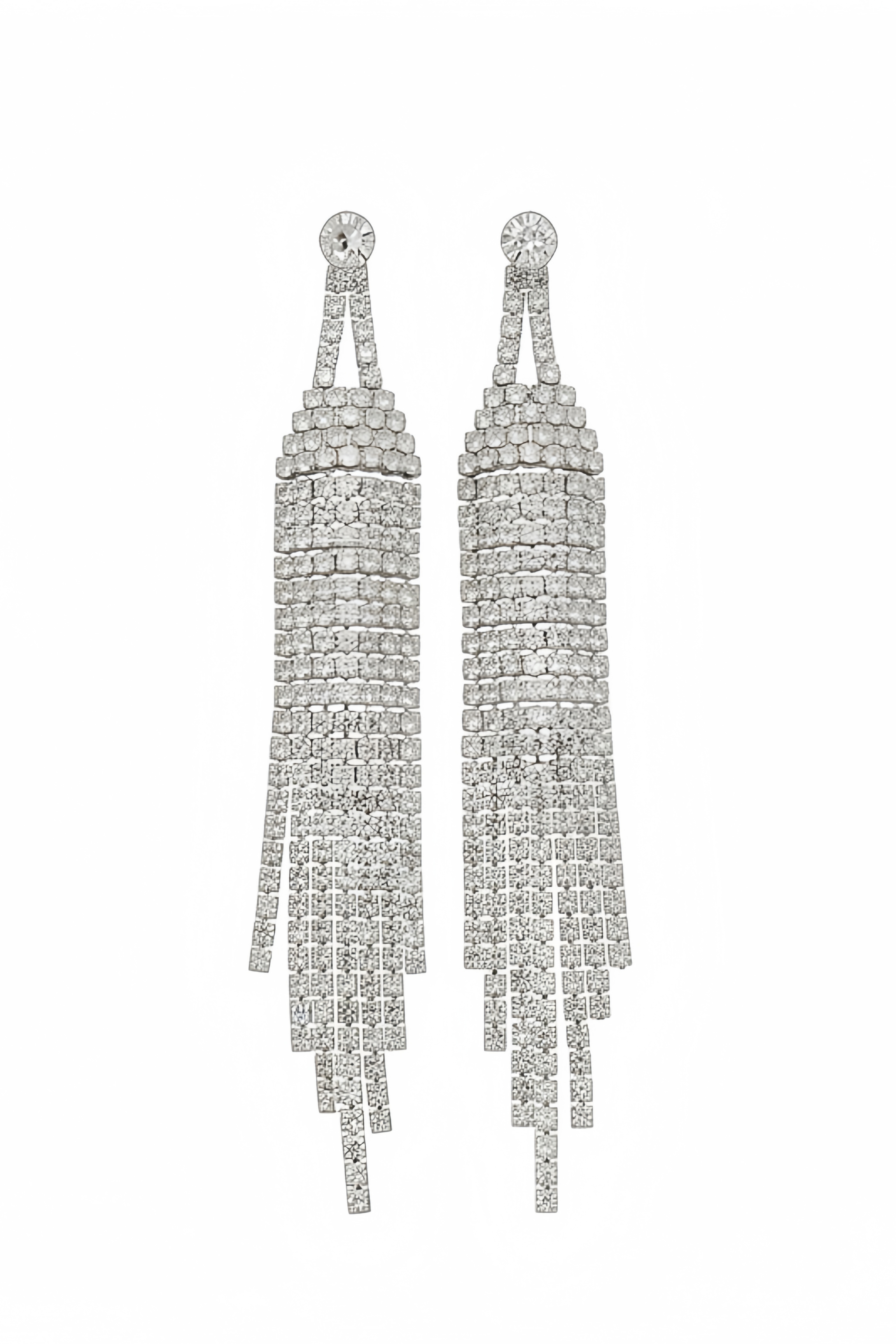 Josphy Diamond Studded Long Fringe Earrings