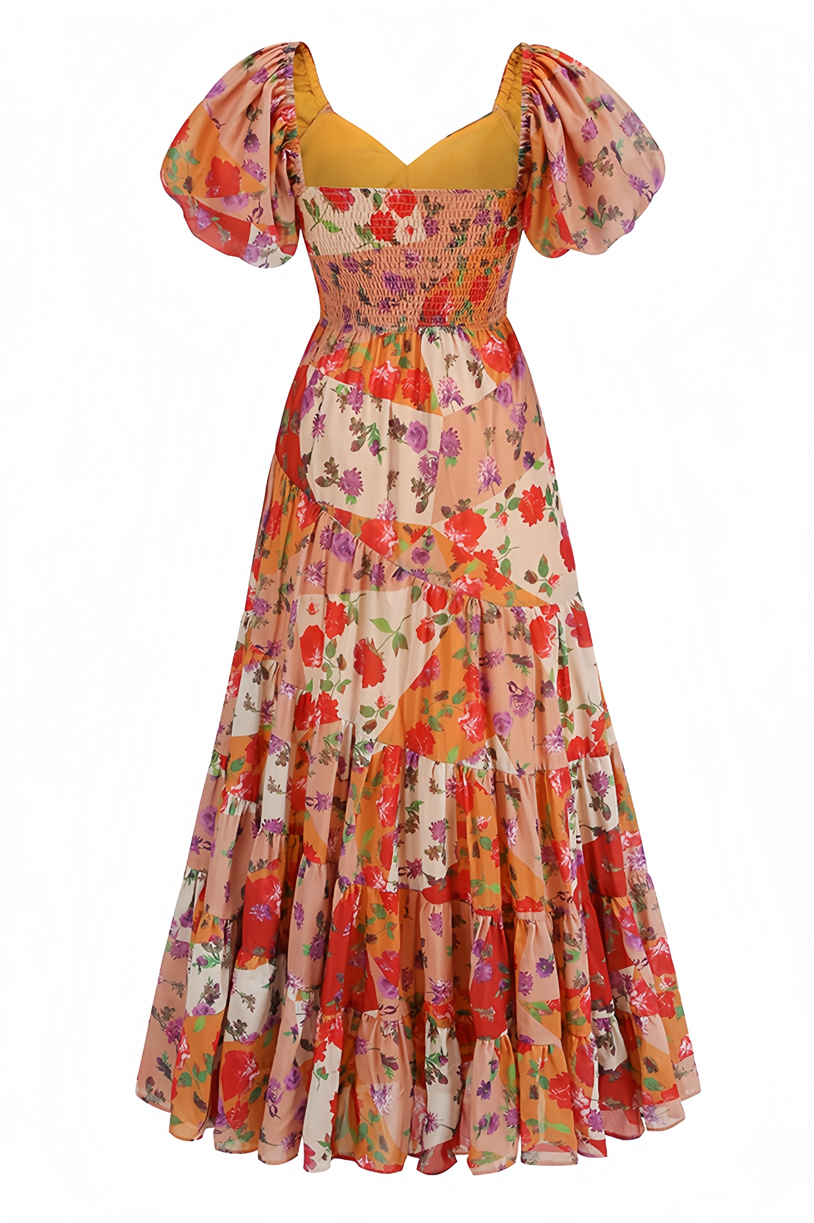 Hali French Waisted Floral Maxi Dress