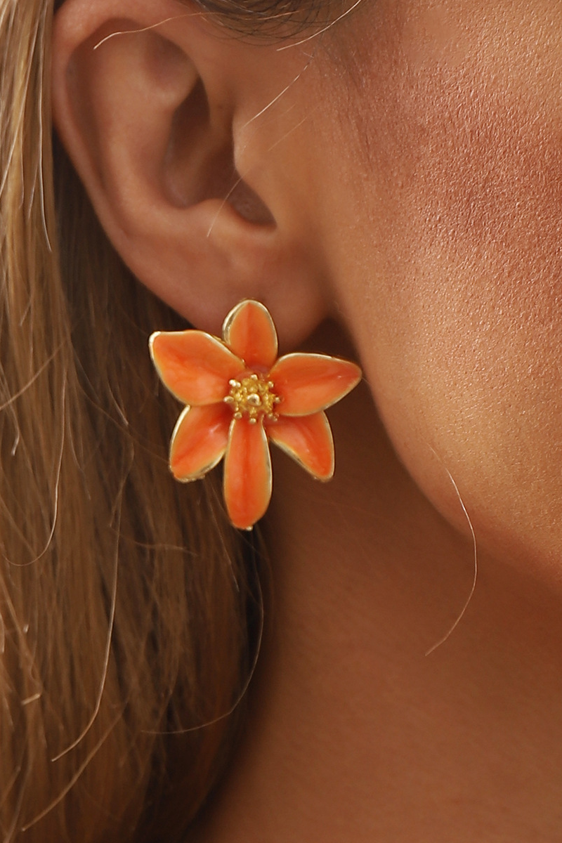 Xina Enamel Flower Stud Earrings