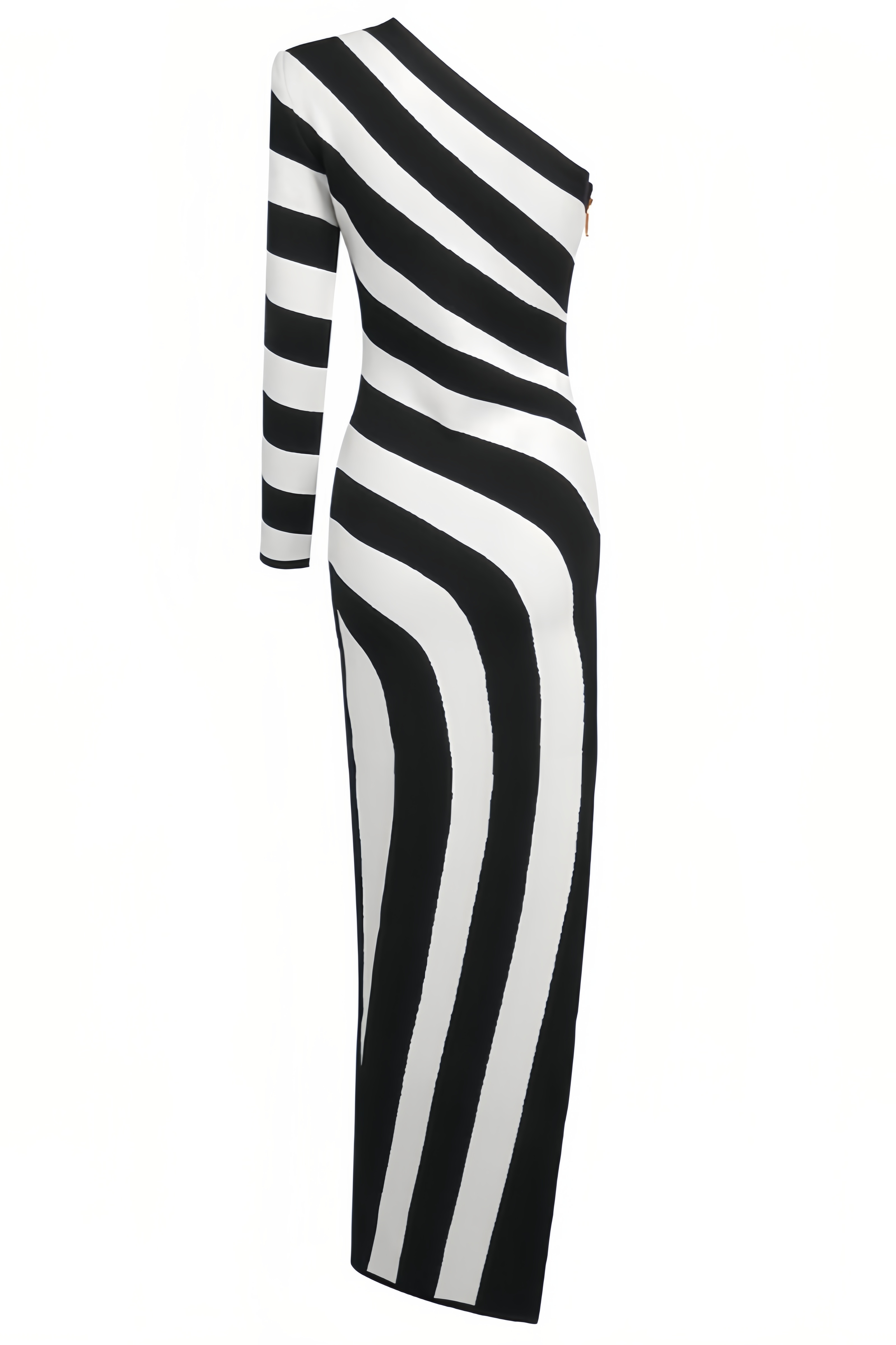 Delia Black and White Striped Maxi Dress