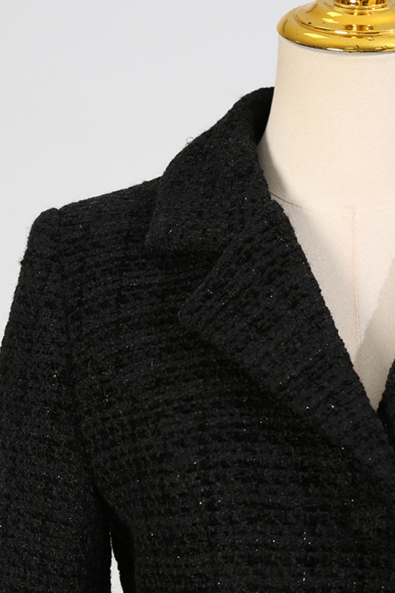 Dylanyul Black Blazer Maxi Dress Set