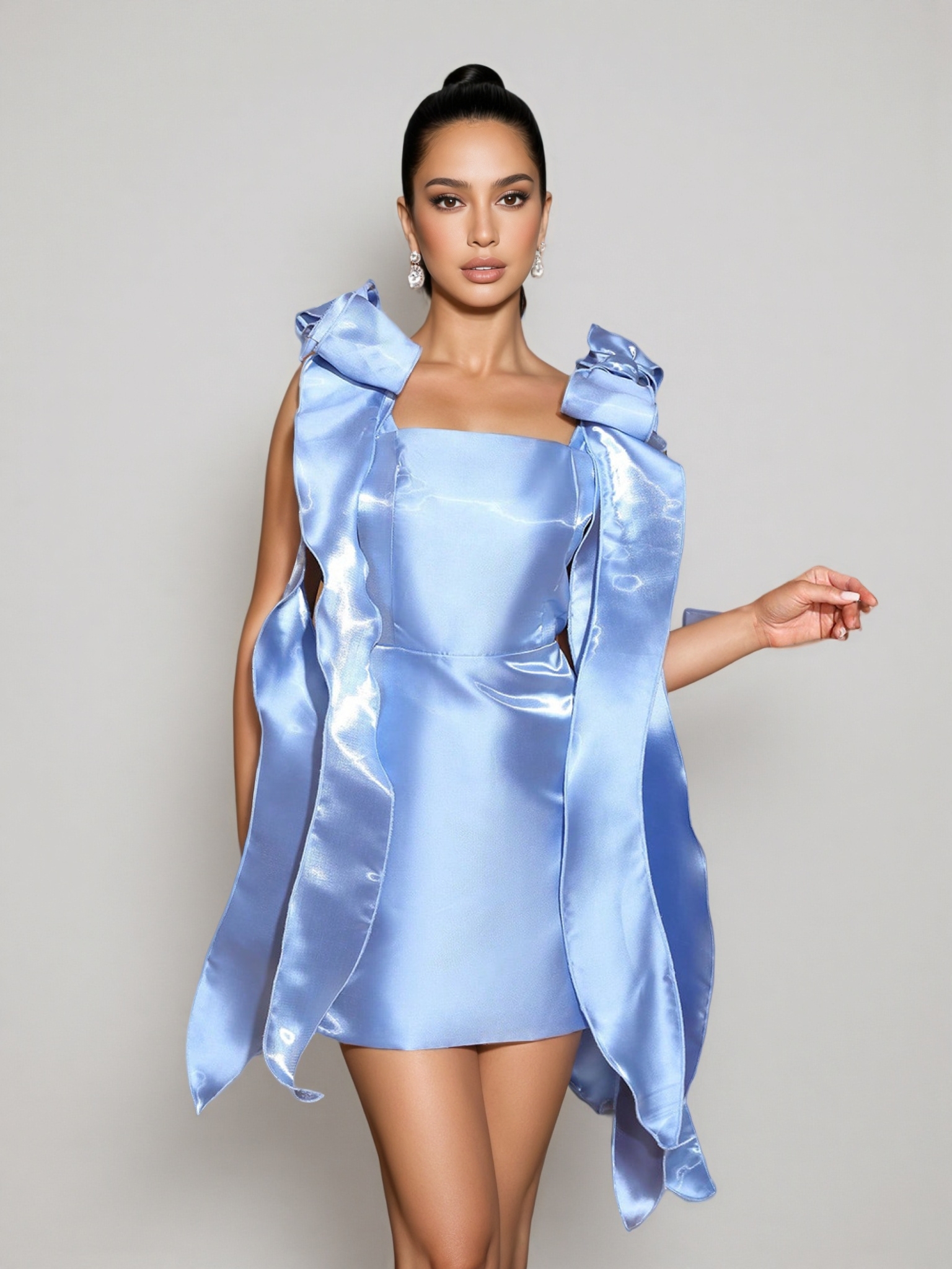 Ryleigh Blue Bow Mini Dress