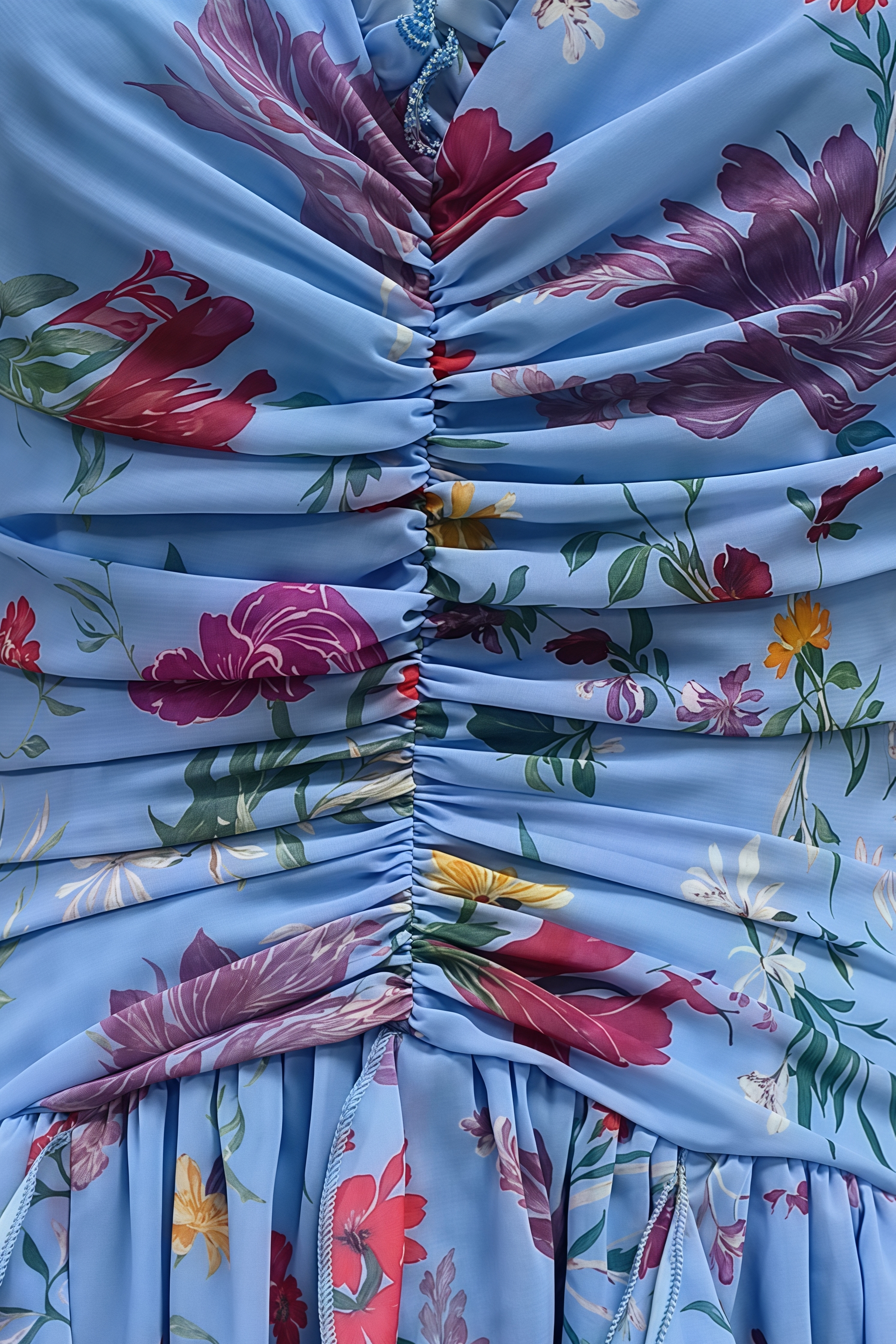 Debby Cut-Out Pleated Floral Maxi Dress