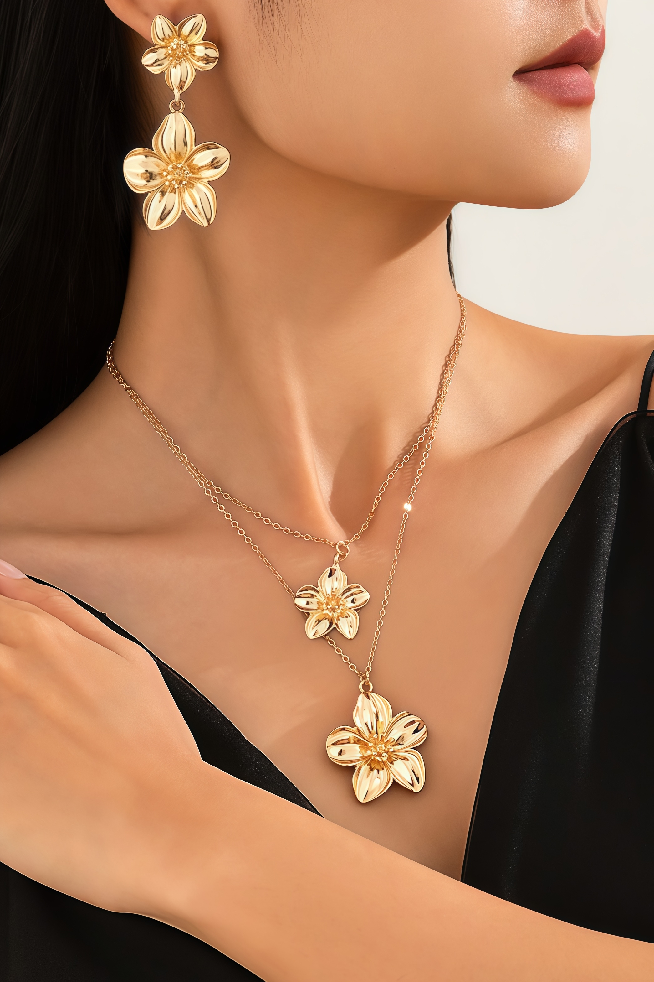 Prescott Flower Necklace and Earrings Set