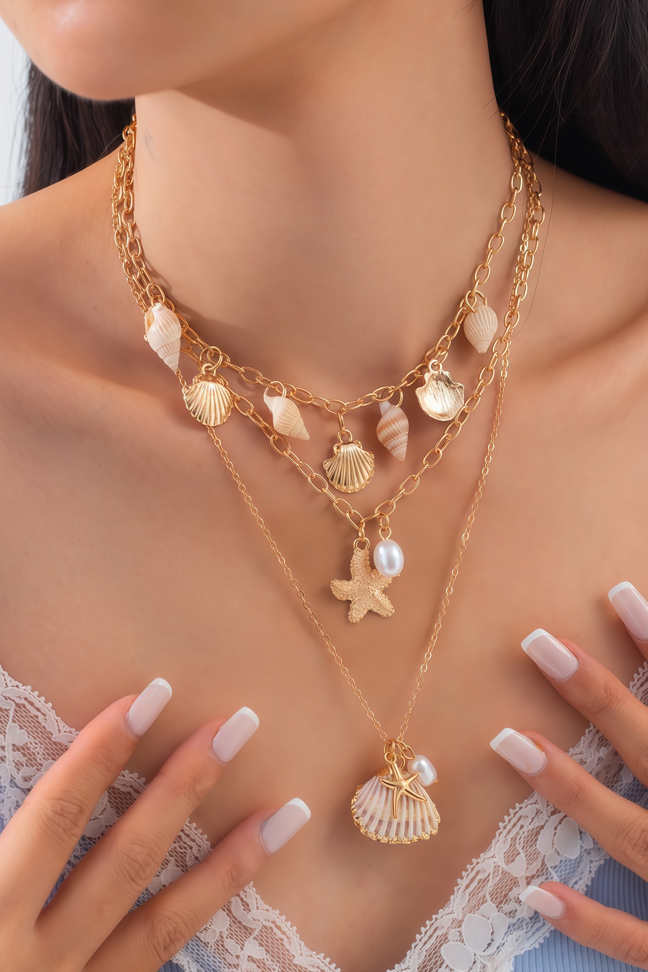 Harlan Shell Starfish Pendant Necklace