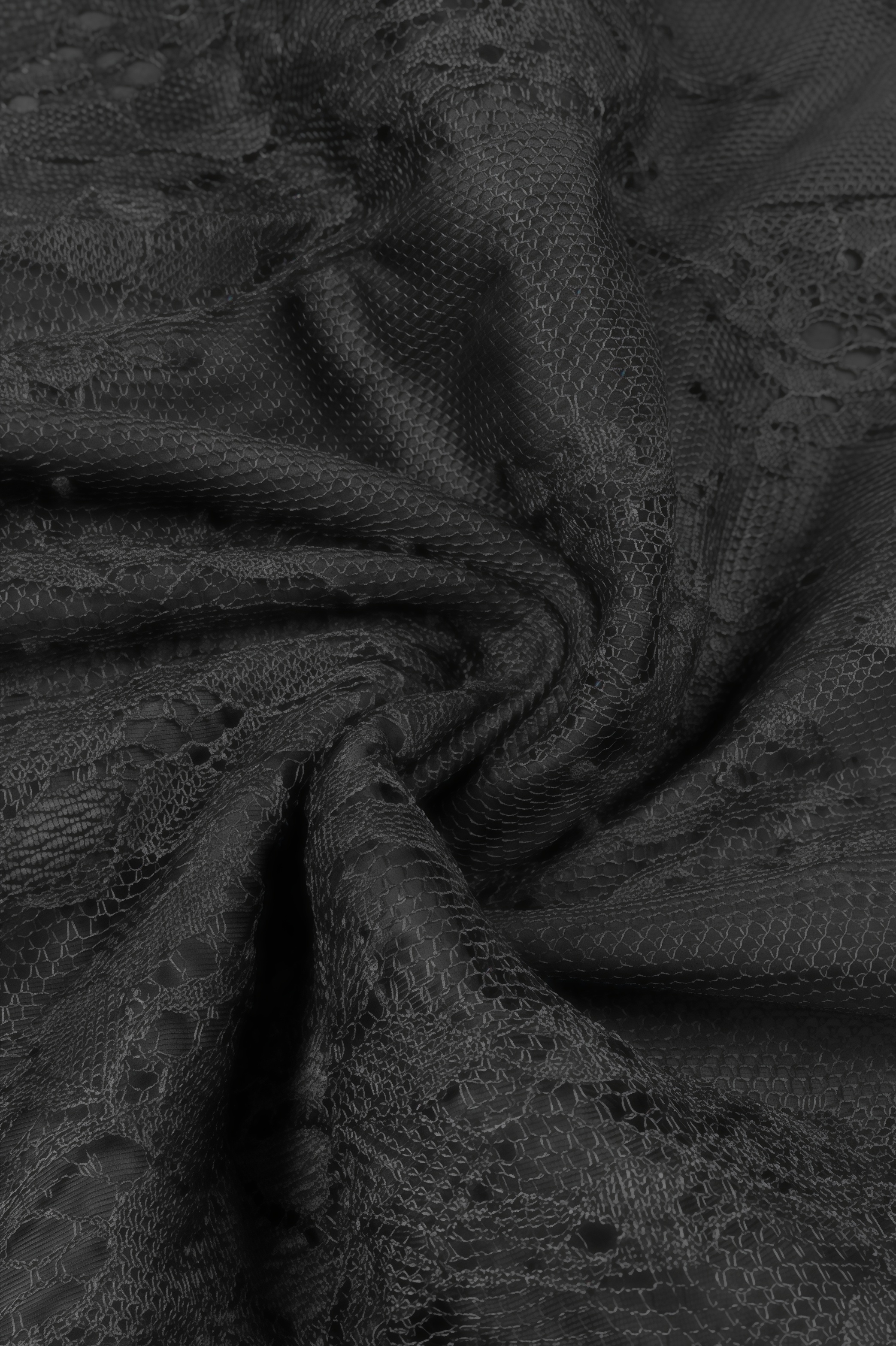 Bastien Black Lace Floral Maxi Dress