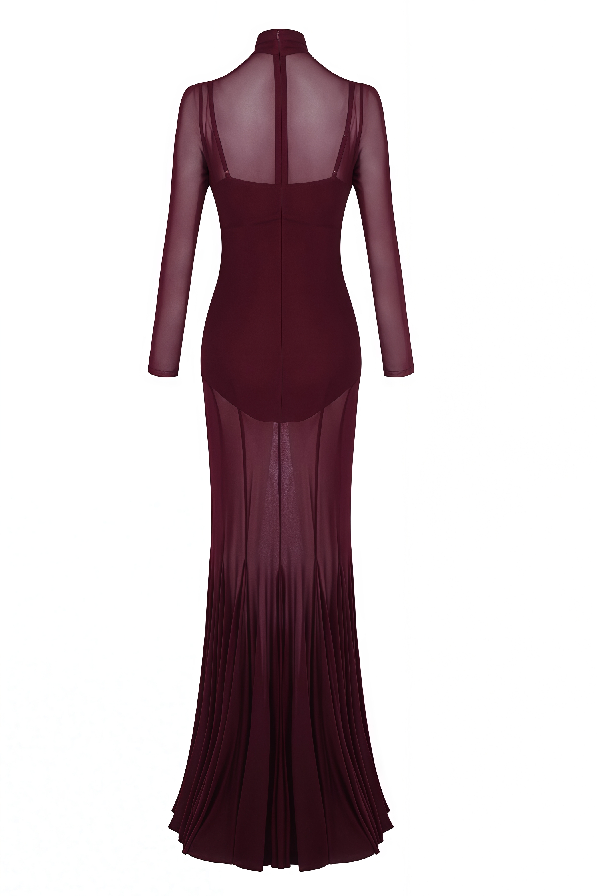 Kydern Red Mesh Mermaid Maxi Dress