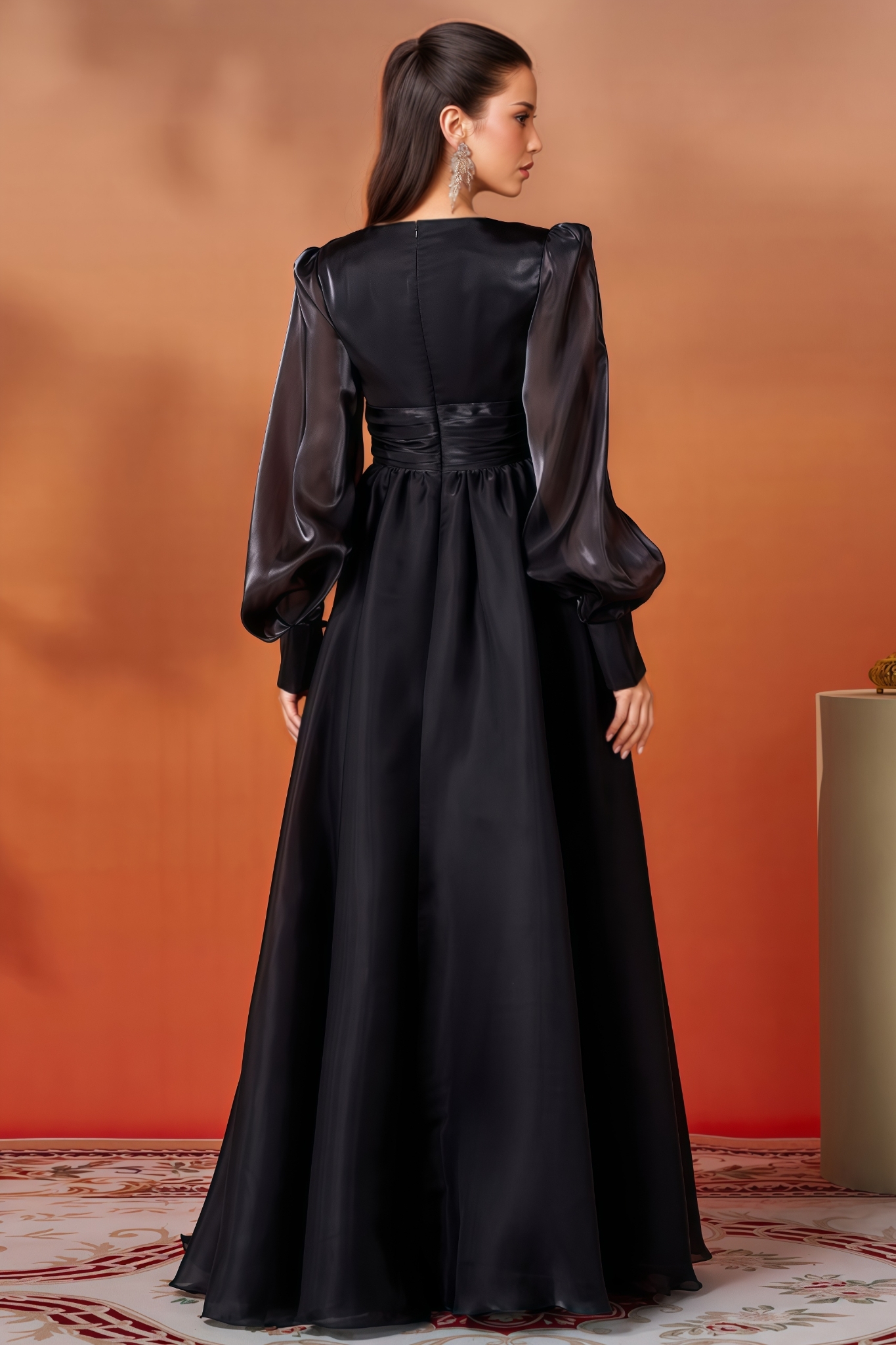 Opal Black V-Neck Lace Maxi Dress