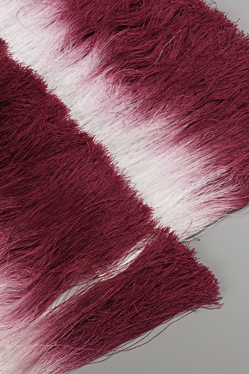 Maded Red Fringe Maxi Dress Set