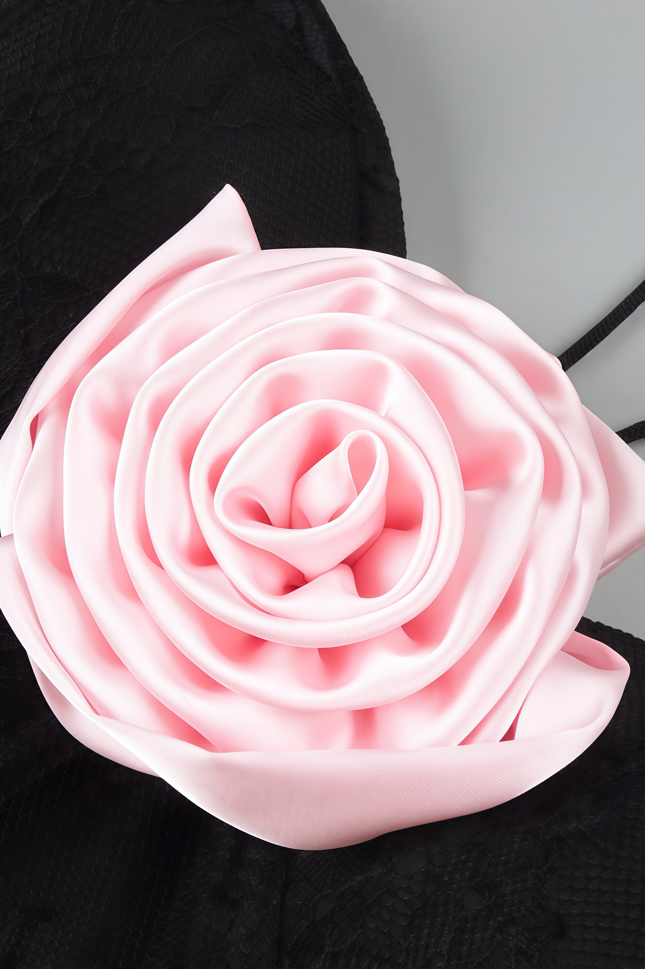 Bastien Black Lace Floral Maxi Dress