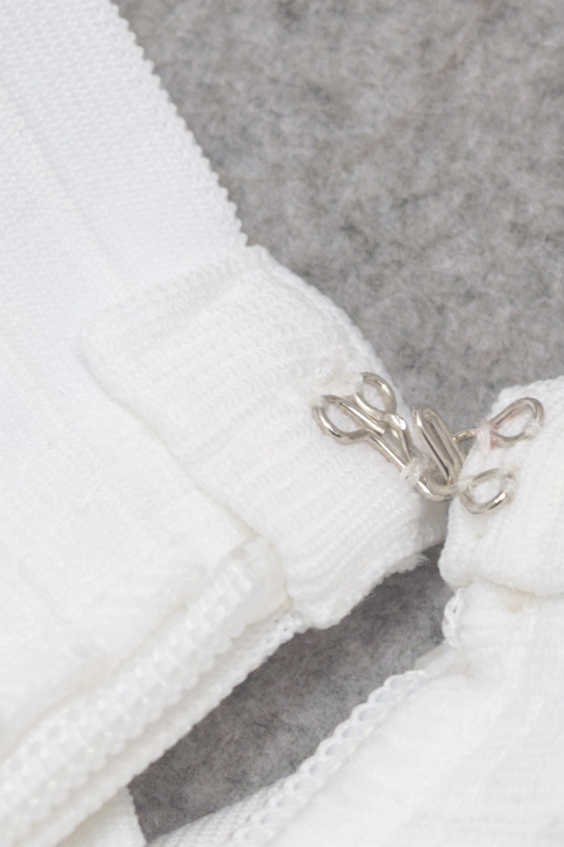 Rajiv White Stand Collar Midi Dress