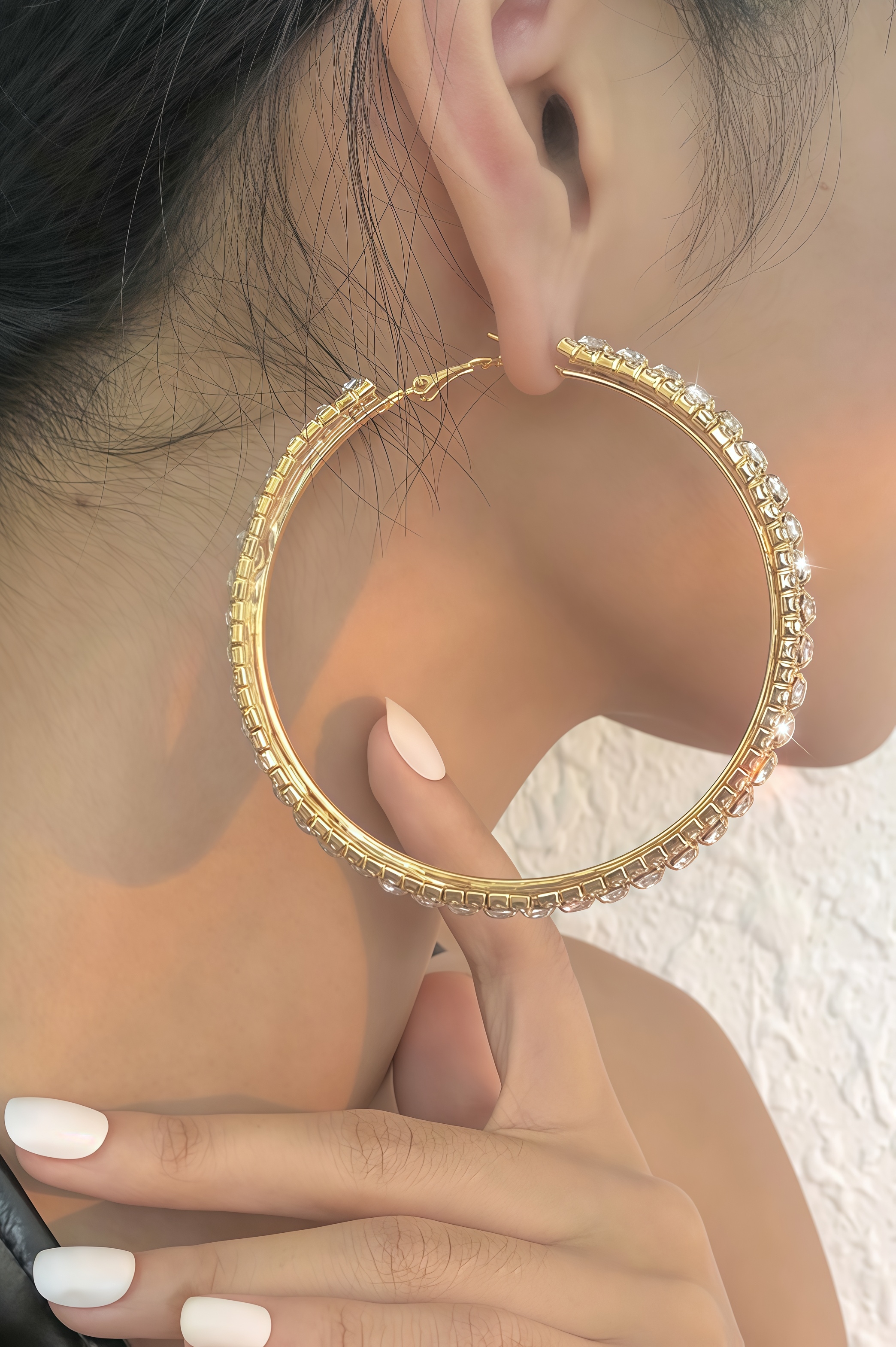 Soraya Large Hoops Diamonds Earrings