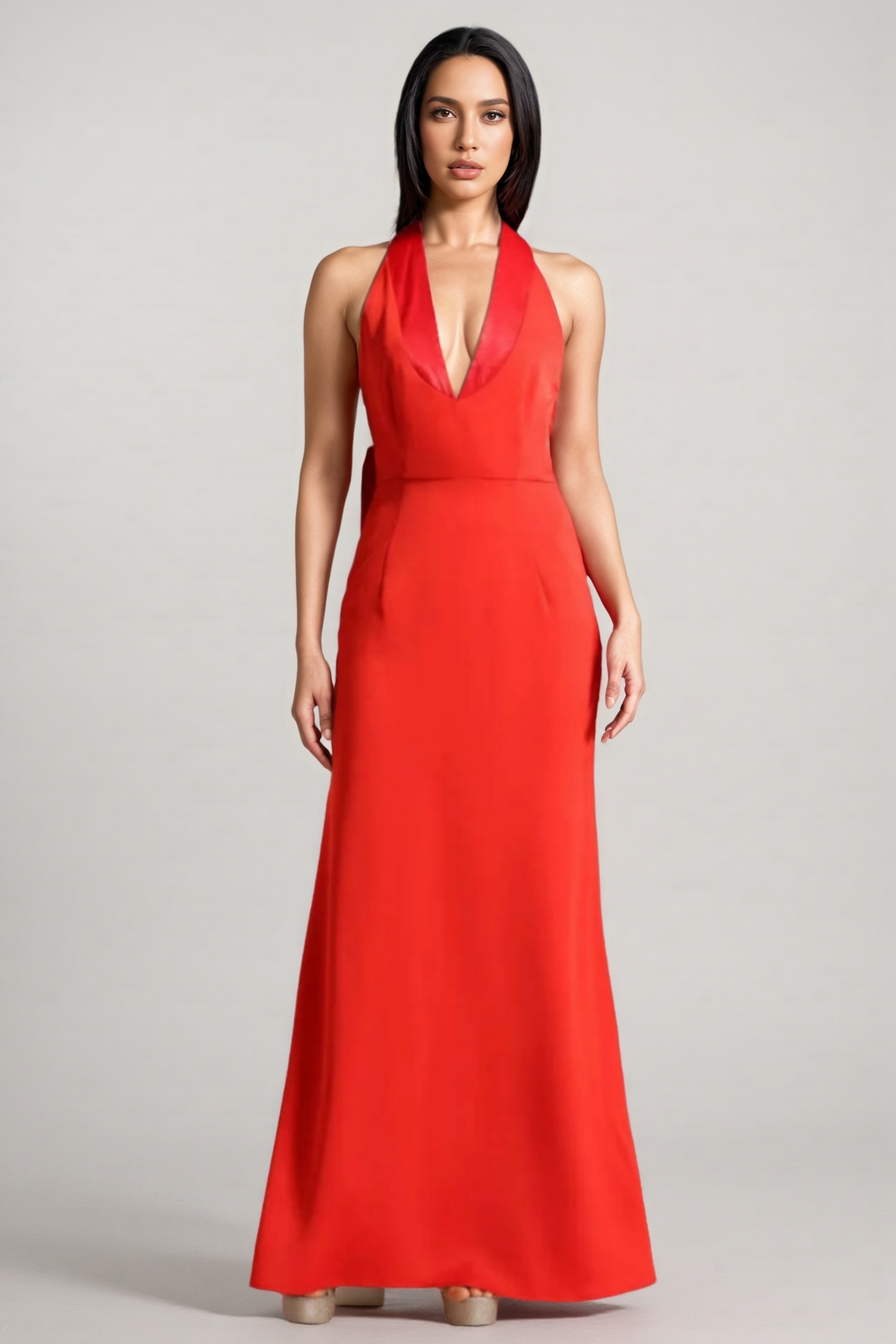 Wilmot Bow Tie Backless Maxi Dress