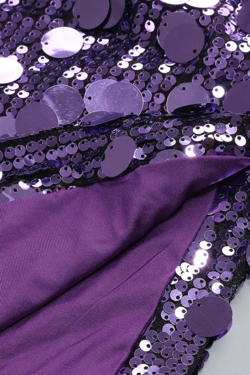 Suri Purple Lustrous Sequin Mini Dress