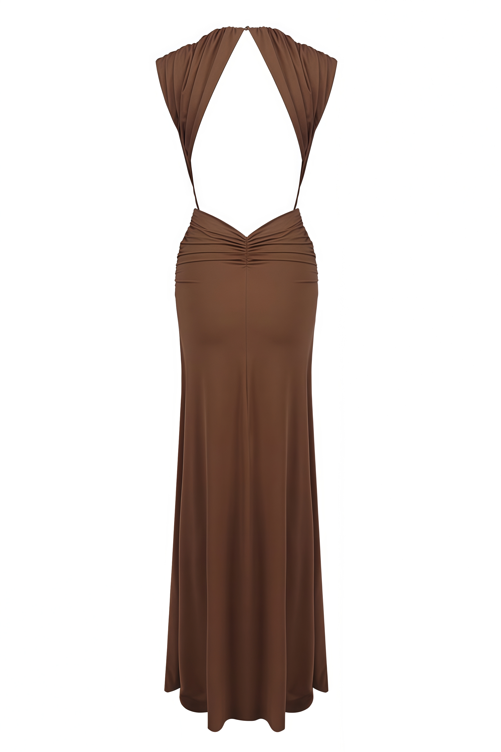 Xylond Brown Twist Sleeveless Maxi Dress
