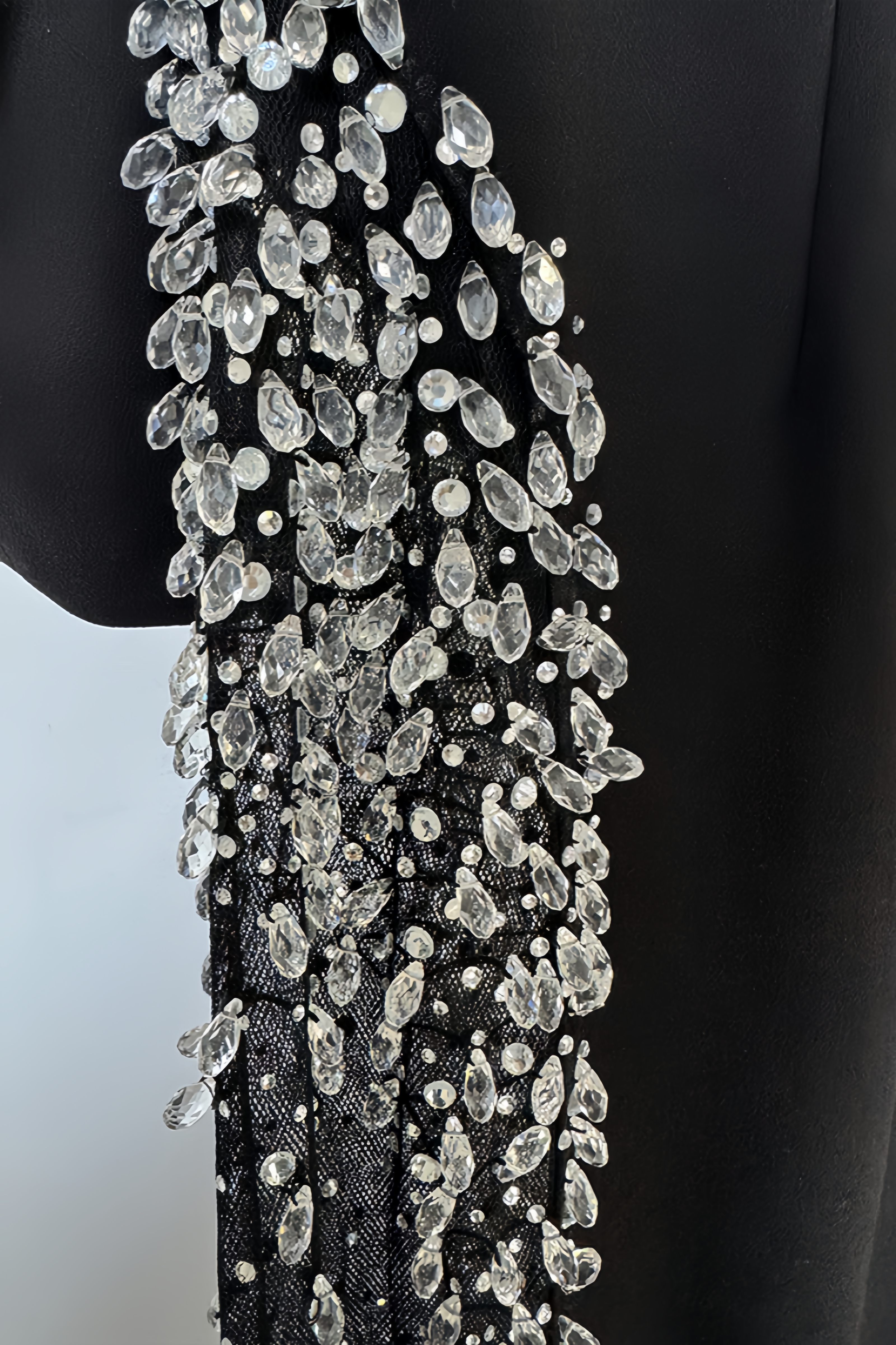 Tris Black Diamond Studded Mash Maxi Dress